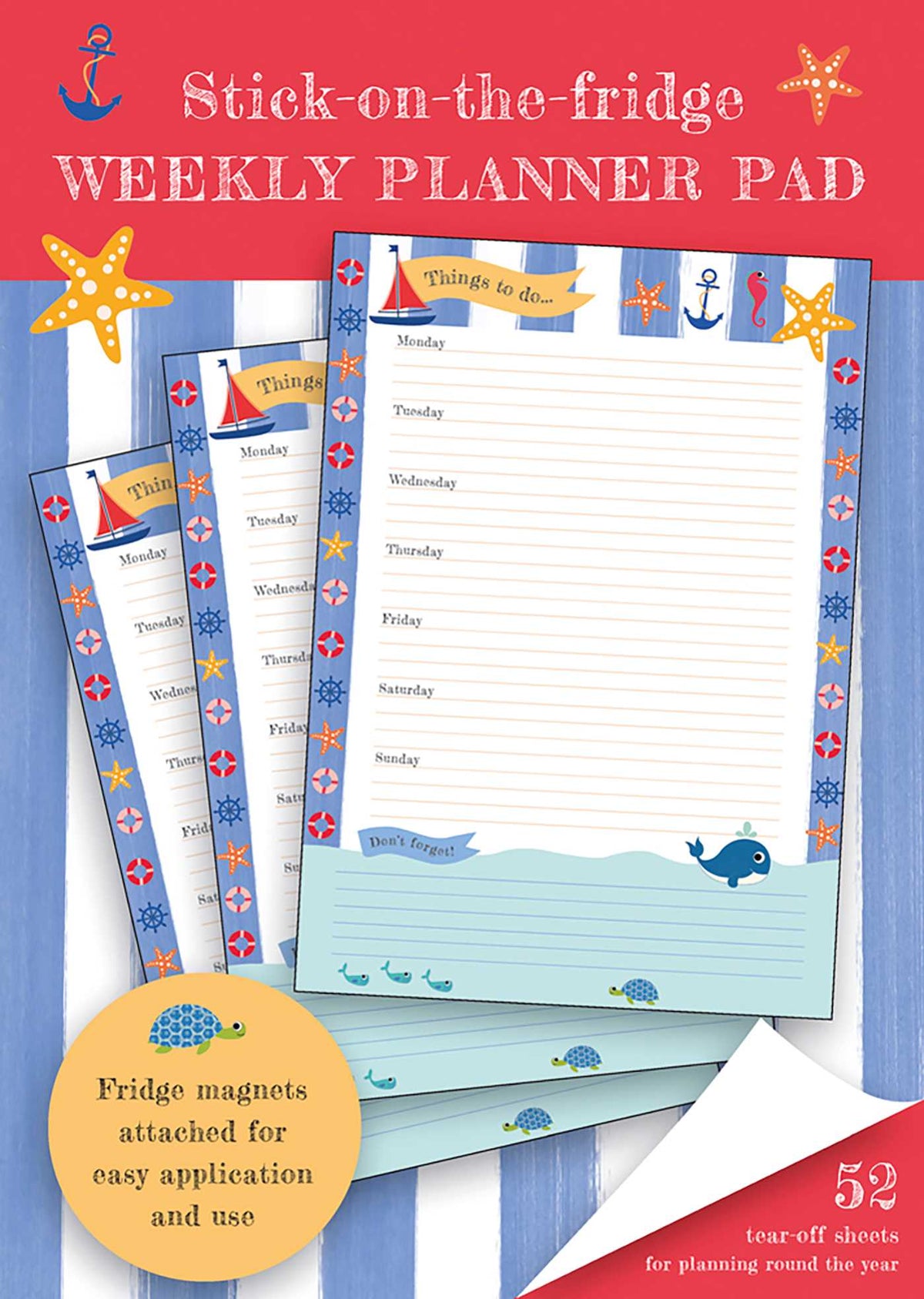 Stick-on-the-Fridge Weekly Planner Pad: Maritime