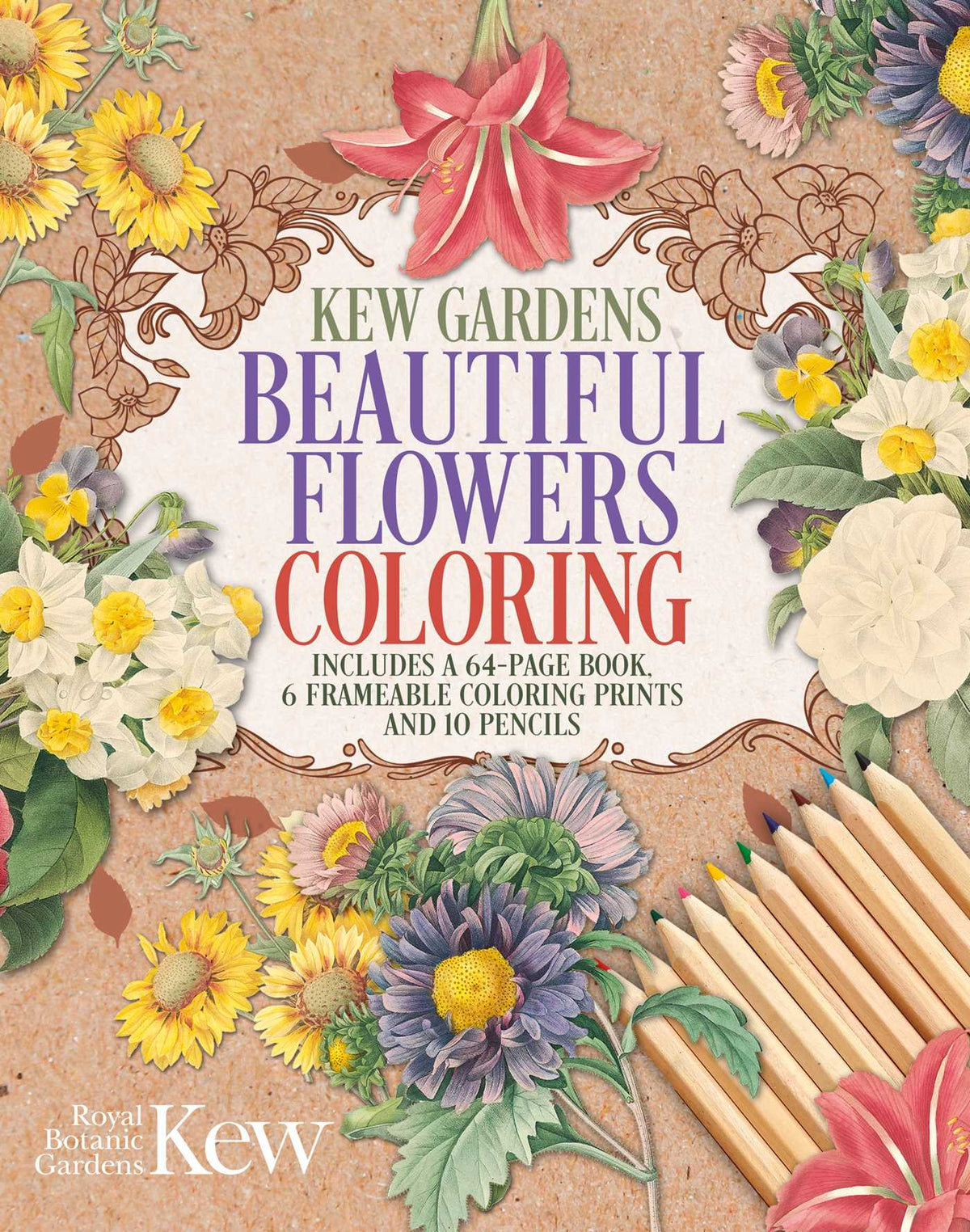Kew Gardens Beautiful Flowers Coloring Kit