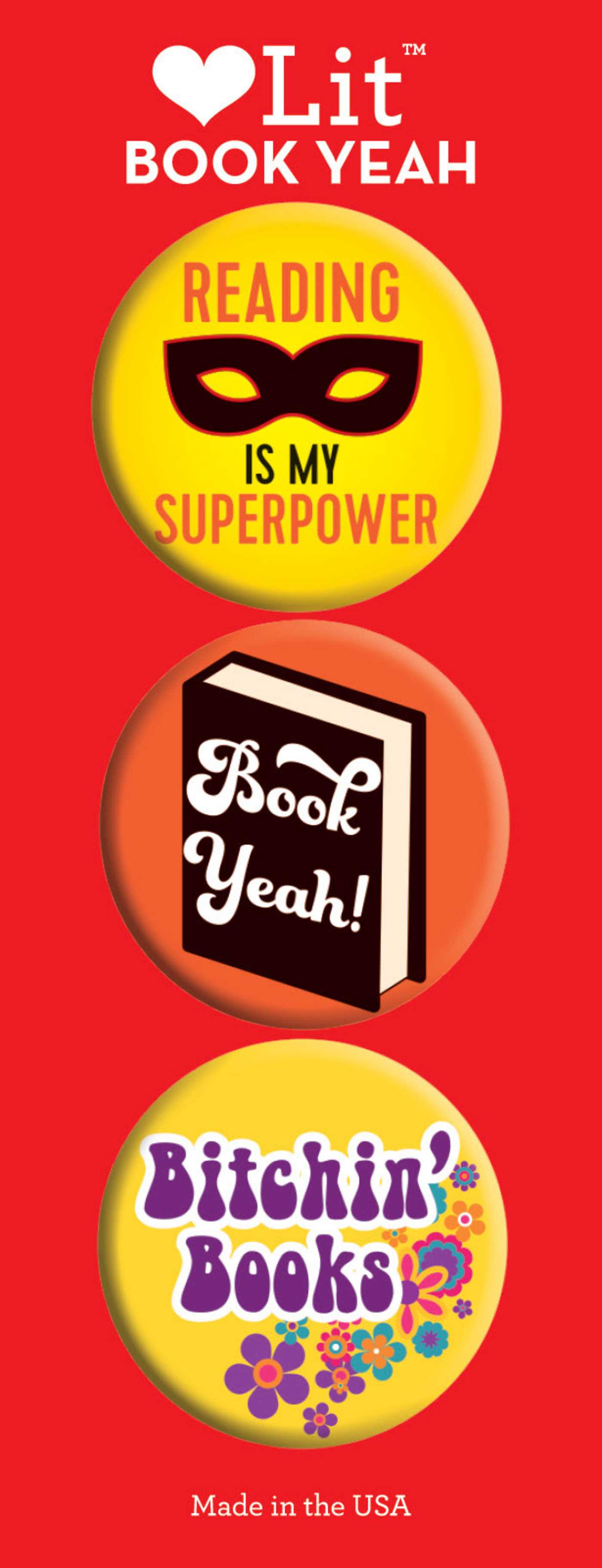 Book Yeah! 3-Button Assortment