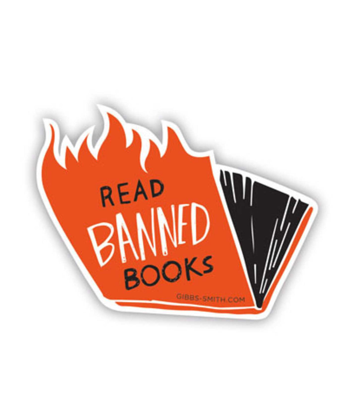 Banned Books (flames) Sticker (Pack of 6)