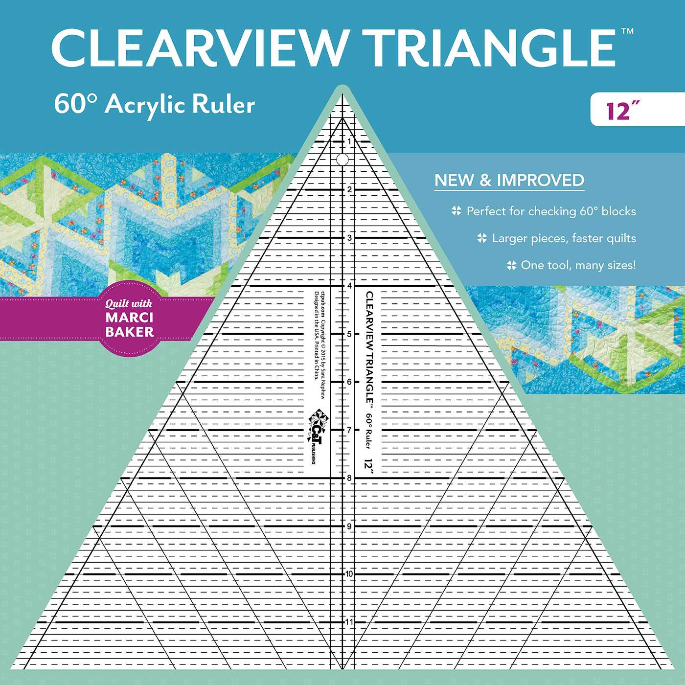Clearview Triangle 60 Degree Acrylic Ruler 12"