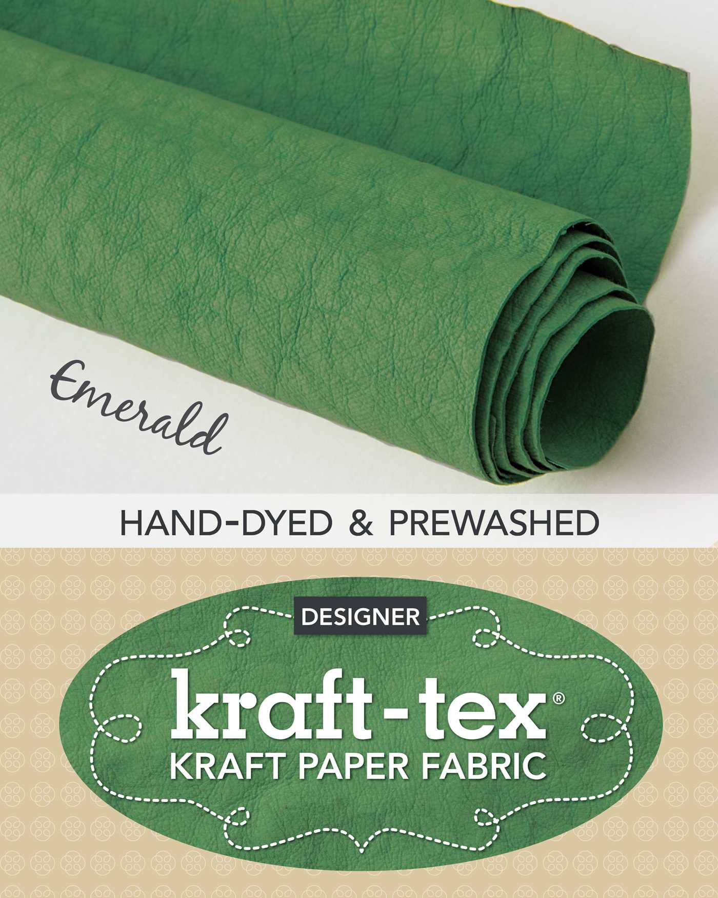 kraft-tex Roll Emerald Hand-Dyed & Prewashed