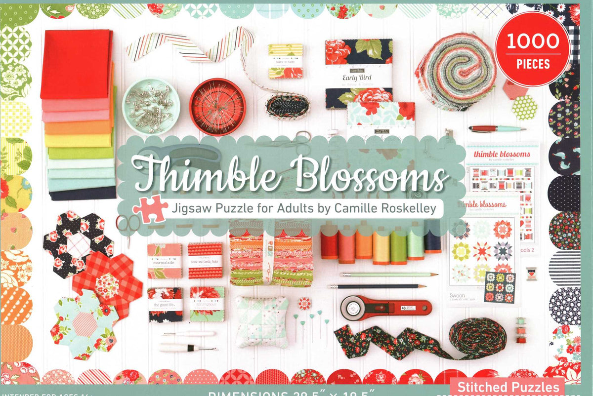 Thimble Blossoms Jigsaw Puzzle for Adults by Camille Roskelley