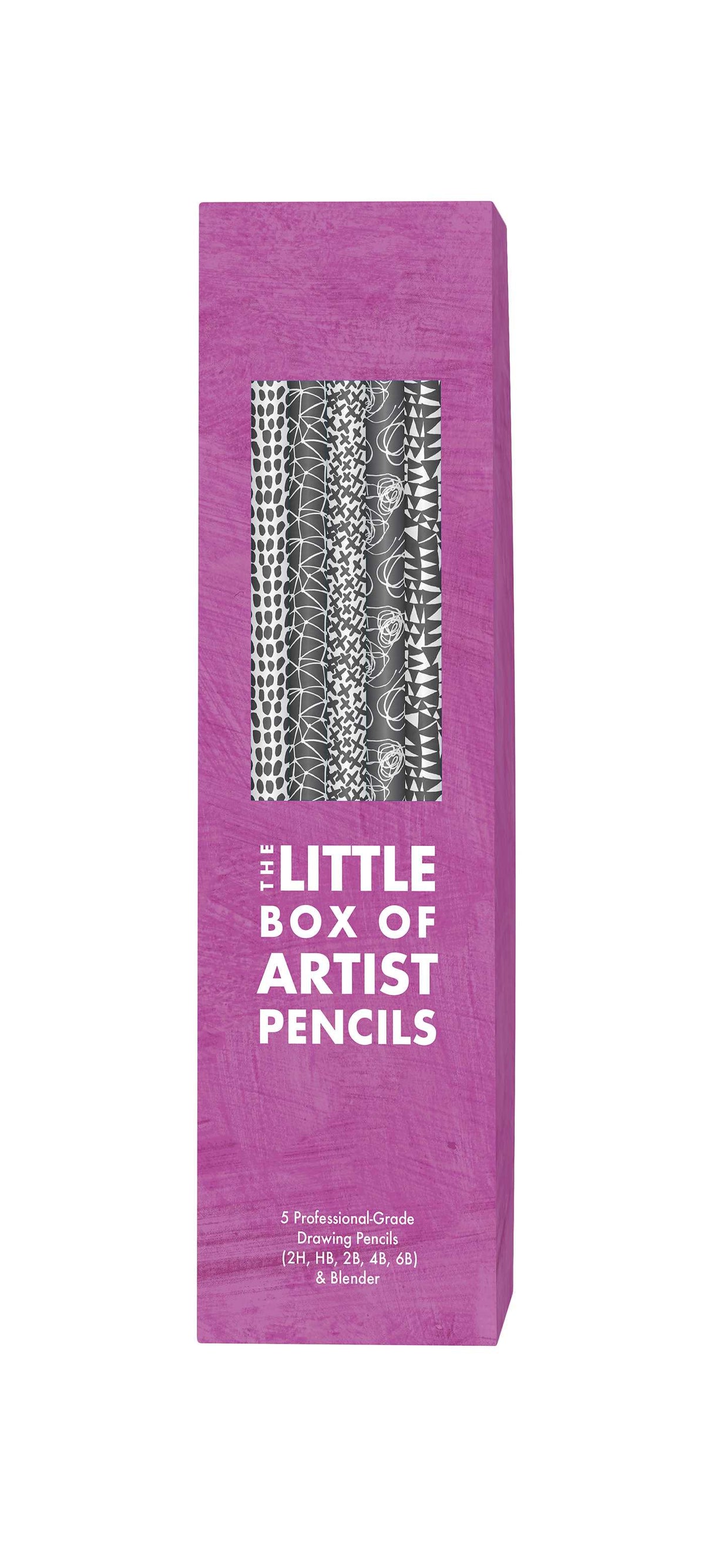 Little Box of Artist Pencils: 5 Professional-Grade Drawing Pencils (2H, HB, 2B, 4B, 6B) & Blender