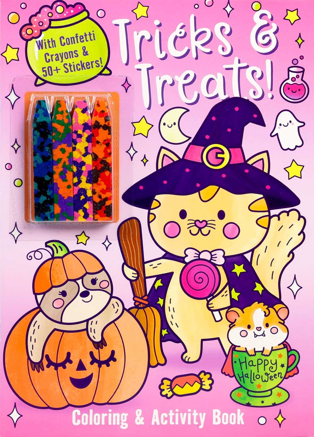 Tricks & Treats! Coloring & Activity Book with Confetti Crayons & 50+ Stickers!