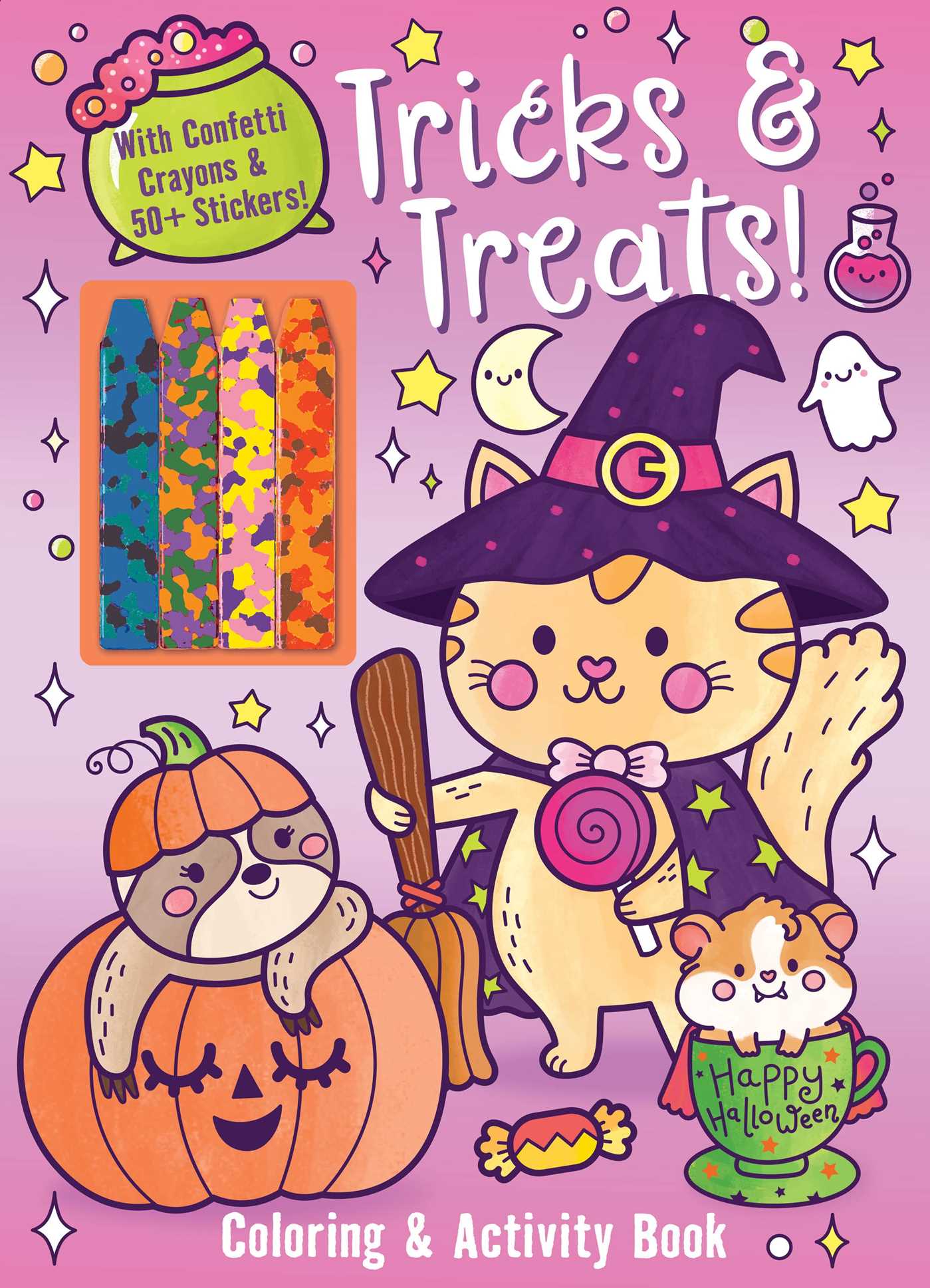 Tricks & Treats! Coloring & Activity Book with Confetti Crayons & 50+ Stickers!