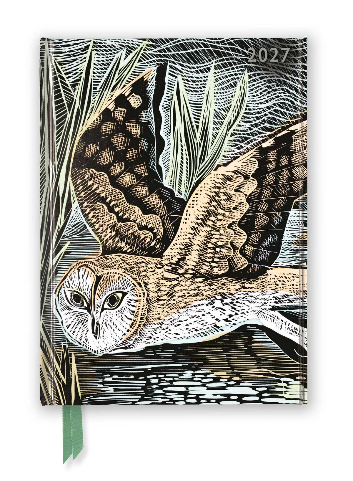 Angela Harding: Marsh Owl 2027 Luxury Diary Planner – Page to View with Notes