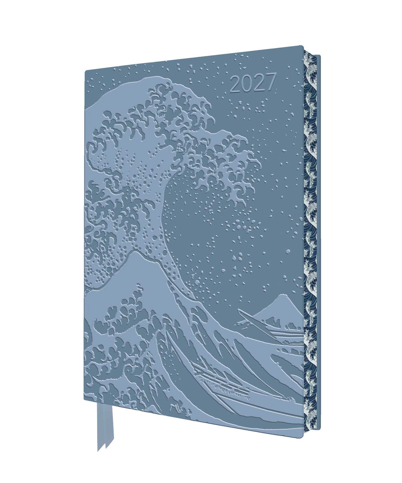 Katsushika Hokusai: The Great Wave 2027 Artisan Art Vegan Leather Diary Planner - Page to View with Notes