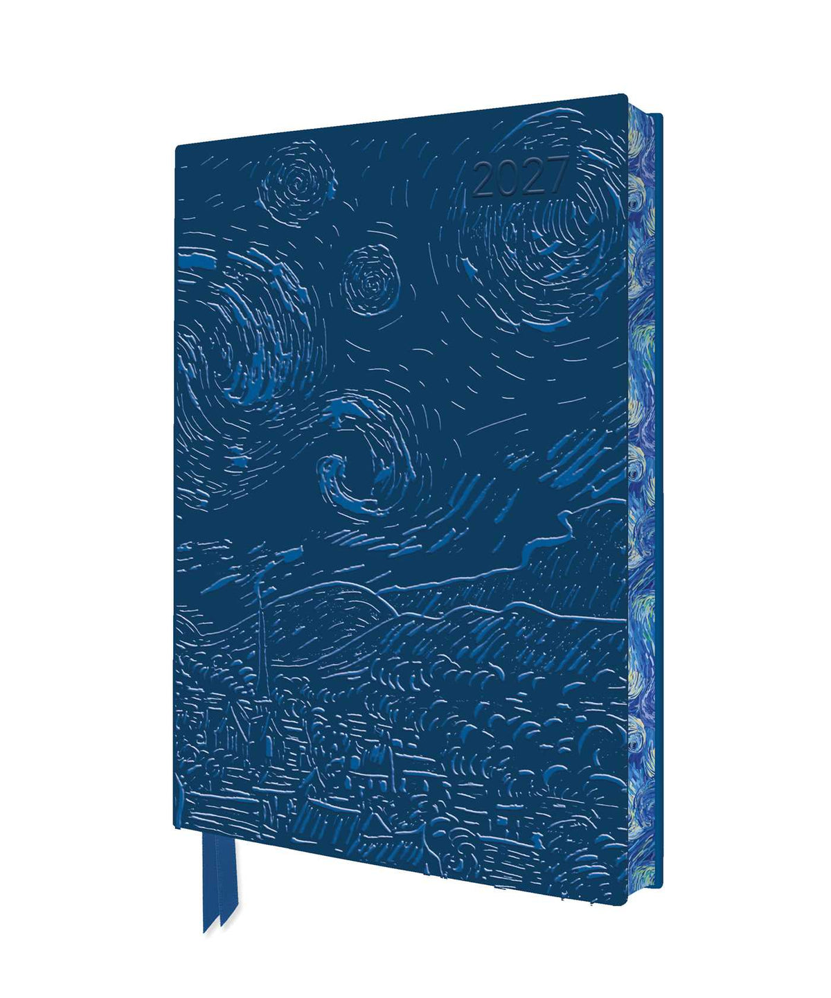 Vincent van Gogh: The Starry Night 2027 Artisan Art Vegan Leather Diary Planner - Page to View with Notes