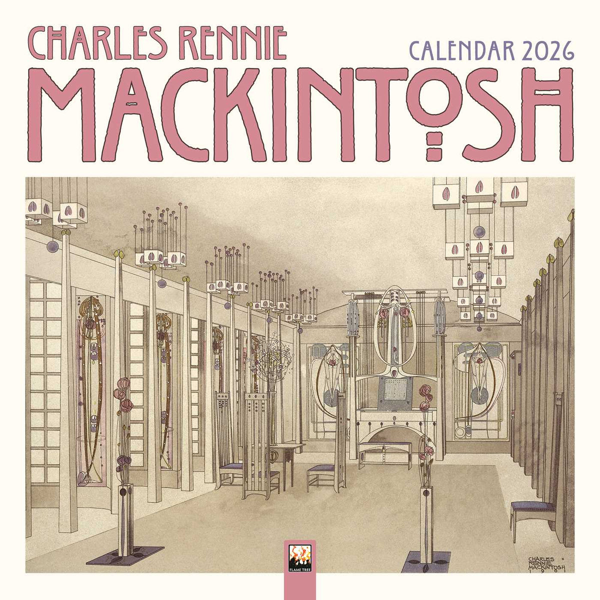 Charles Rennie Mackintosh Wall Calendar 2026 (Art Calendar)