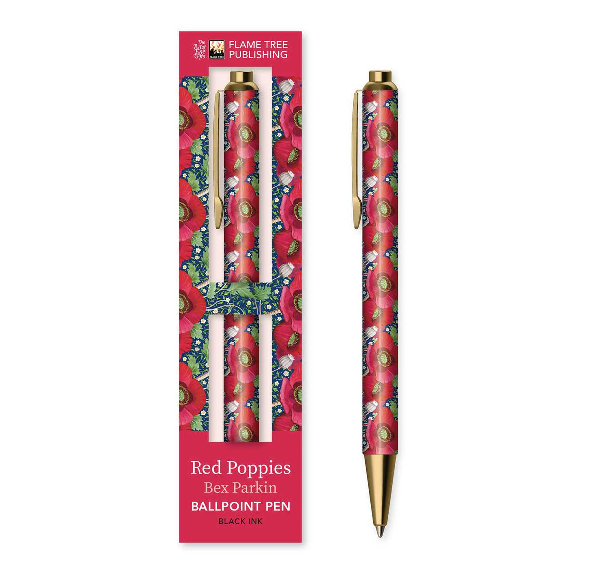 Bex Parkin: Red Poppies Boxed Decorative Ballpoint Pen