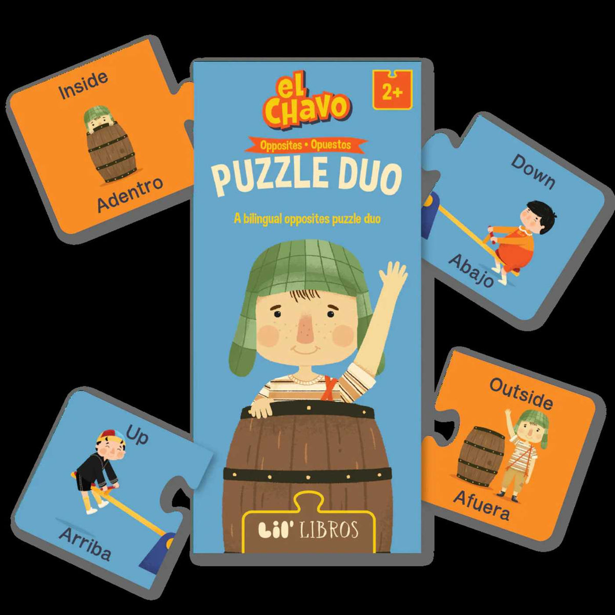 El Chavo: Opposites / Opuestos Puzzle Duo 20 Piece (Bilingual: English/Spanish)