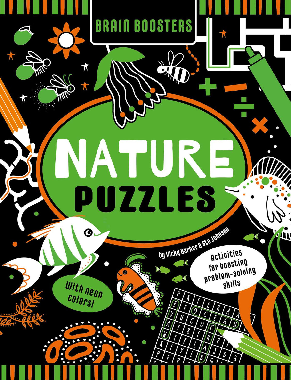 Brain Boosters Nature Puzzles (with neon colors) Learning Activity Book for Kids