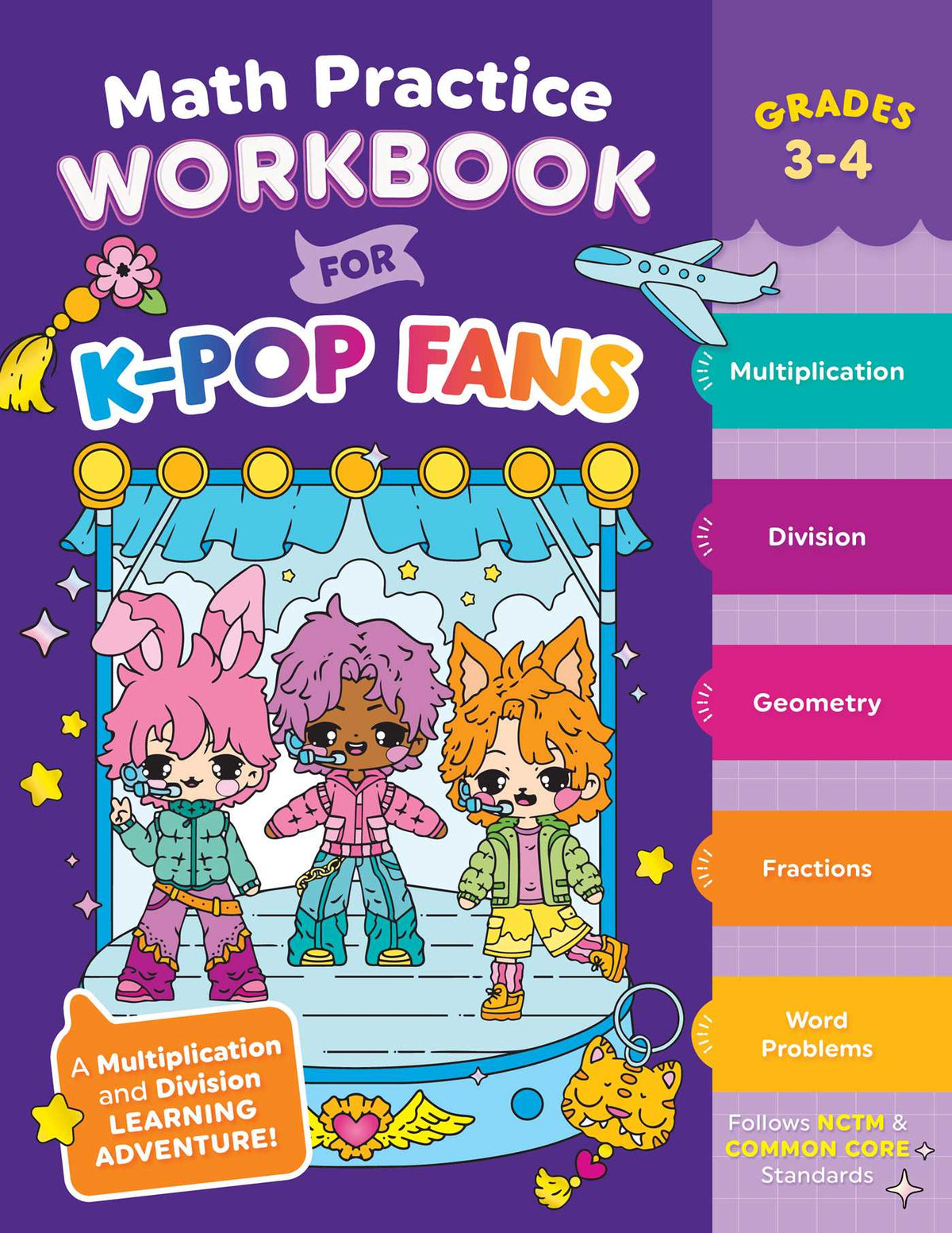 Math Practice Workbook for K-Pop Fans Grades 3-4