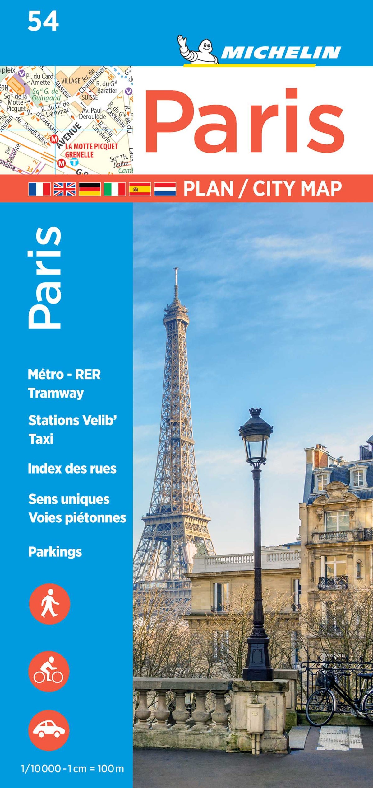 Michelin Paris Street Map + Index Map 54