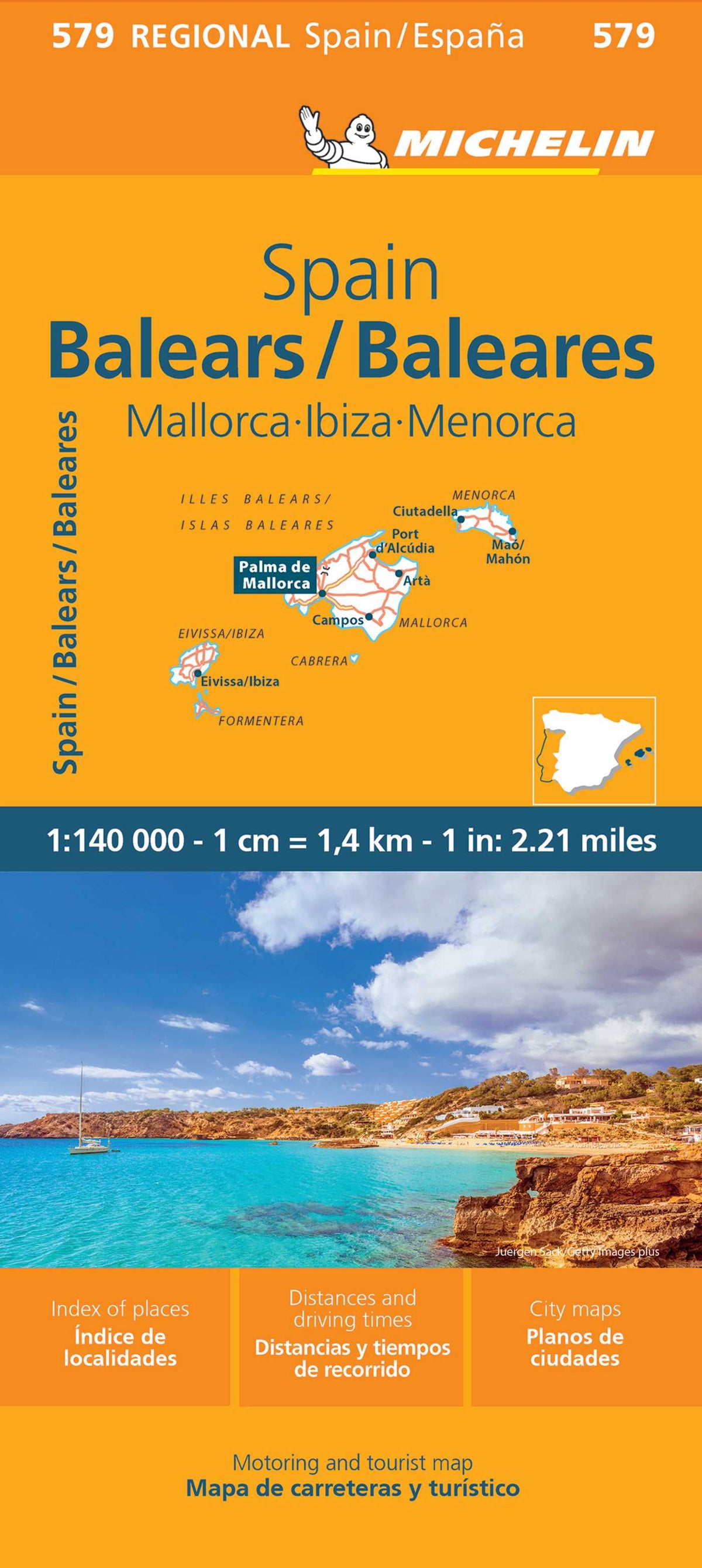 Michelin Spain: Balearic Islands Map 579