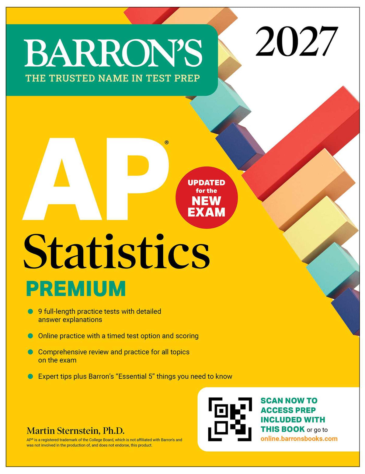 AP Statistics Premium, 2027: 9 Practice Tests + Comprehensive Review + Online Practice