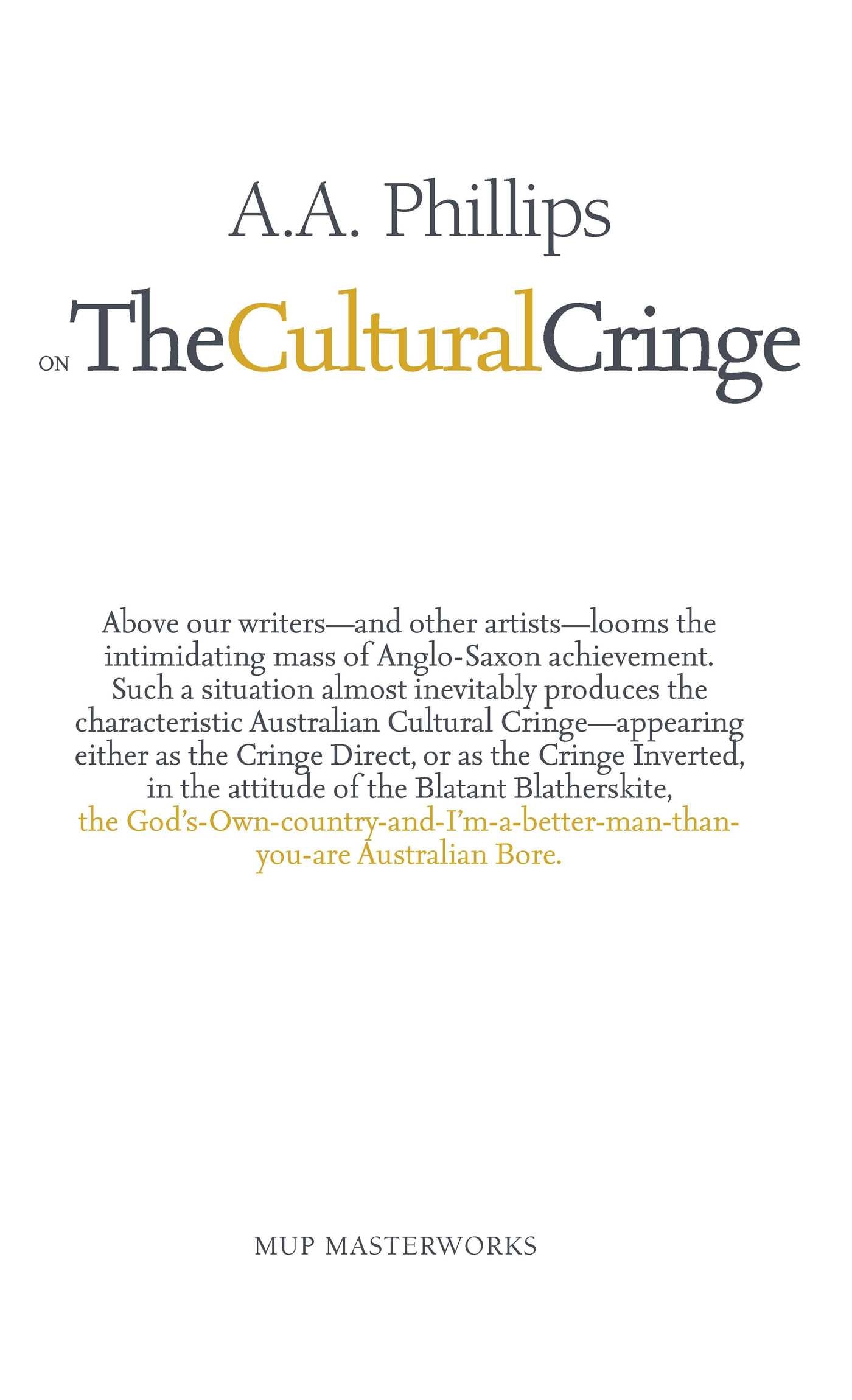 On The Cultural Cringe