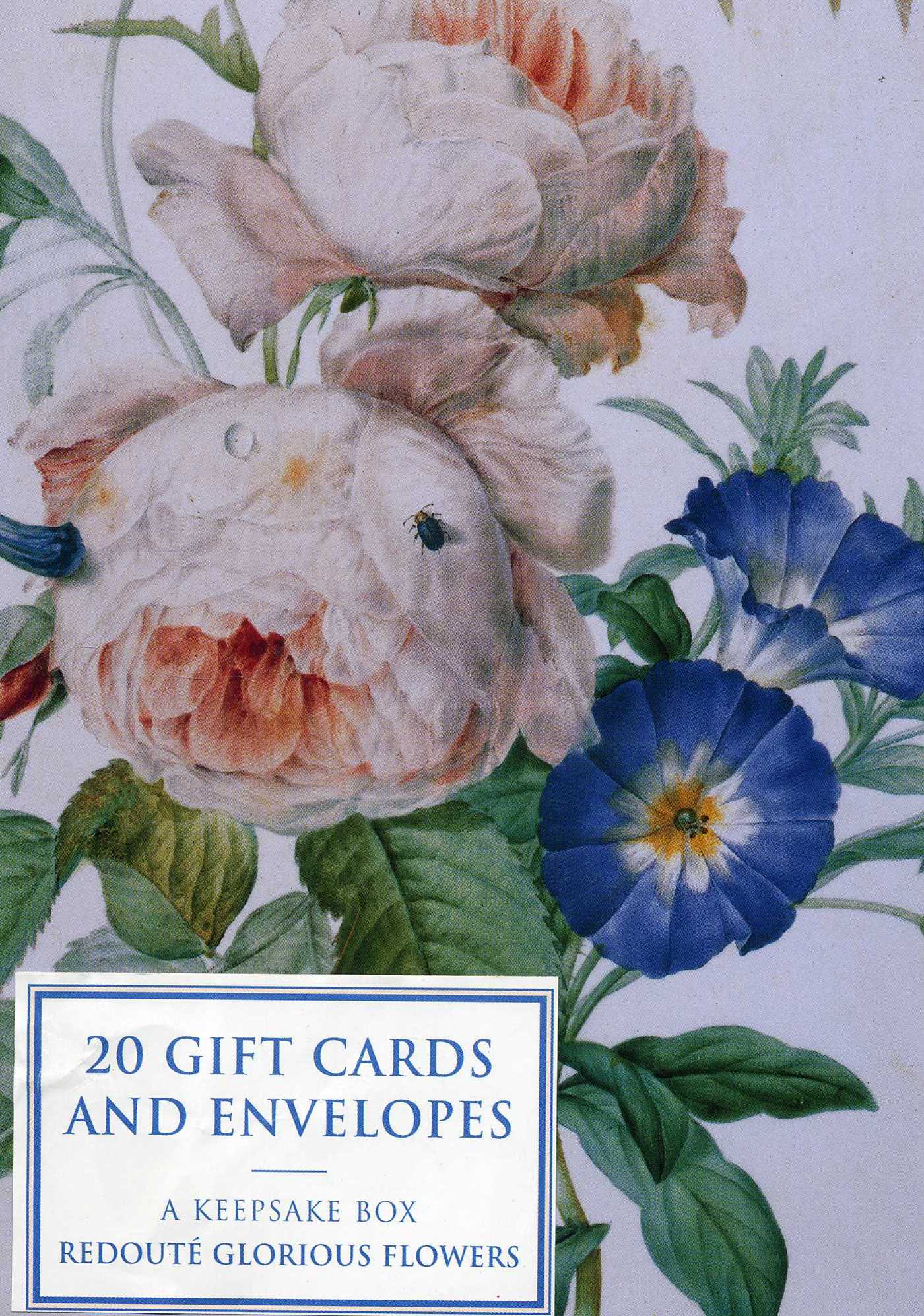 Tin Box of 20 Gift Cards and Envelopes: Redoute Glorious Flowers