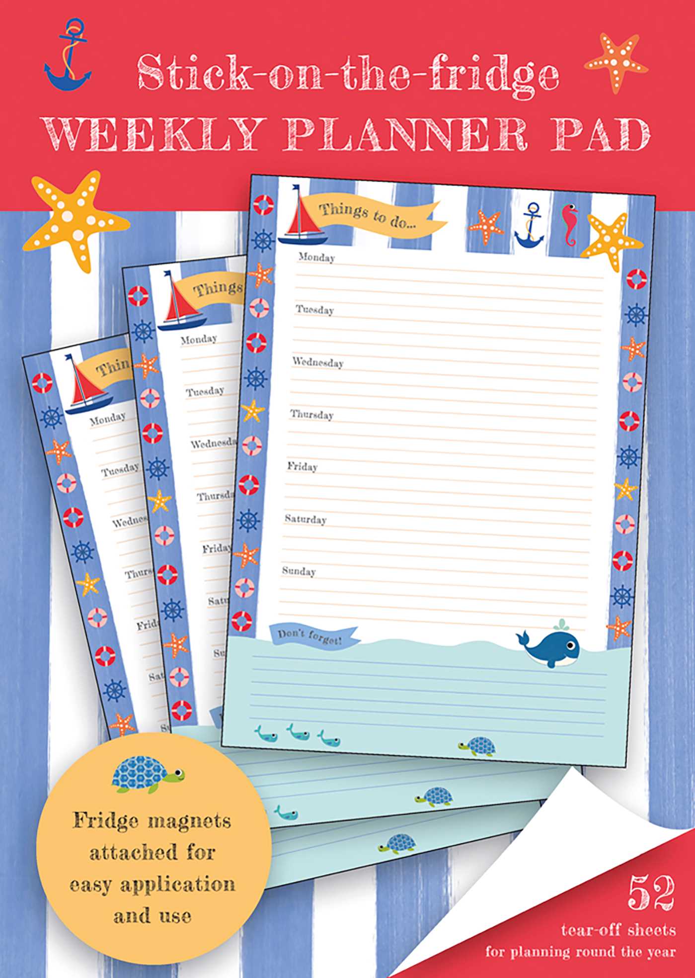 Stick-on-the-Fridge Weekly Planner Pad: Maritime
