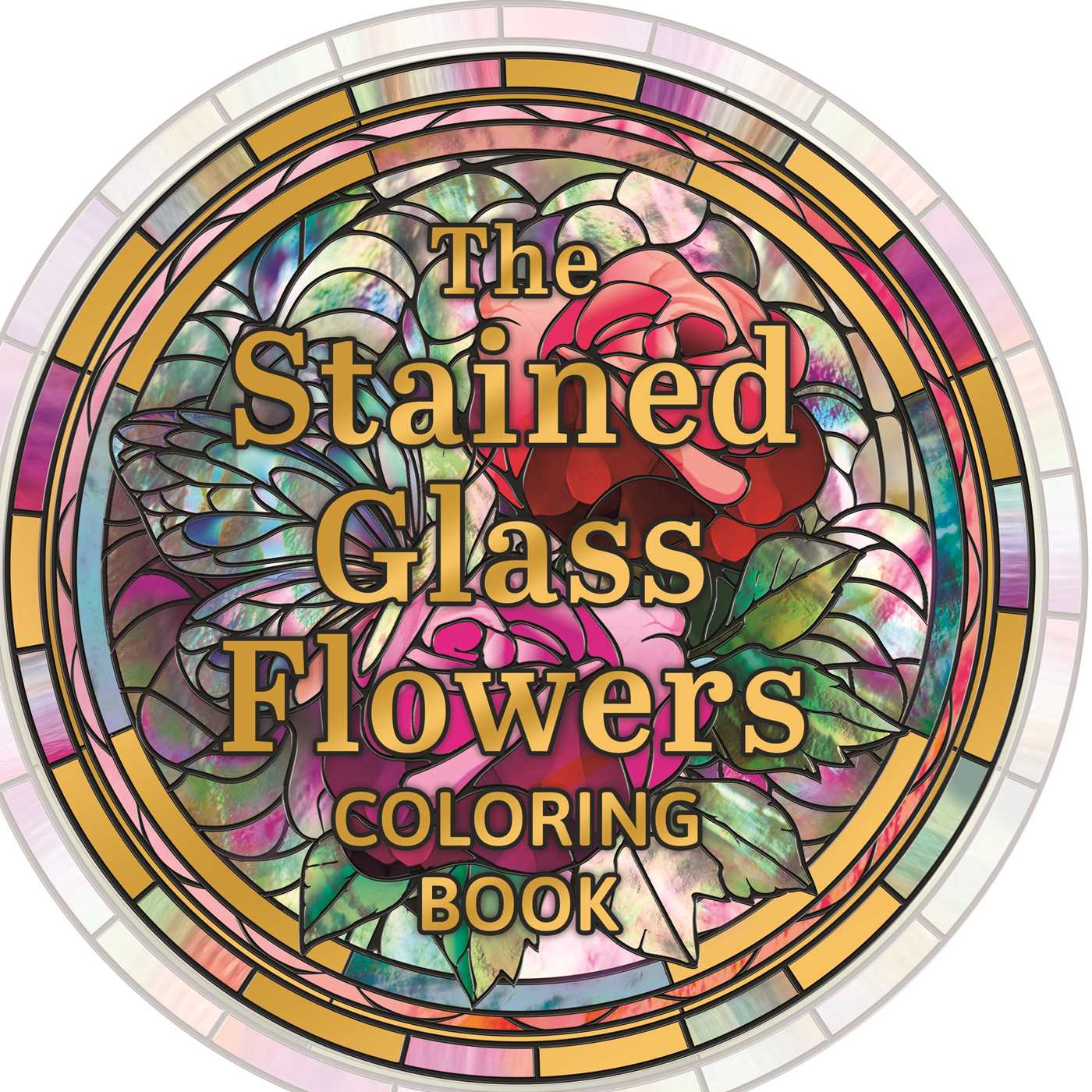 Stained Glass Flowers Coloring Book