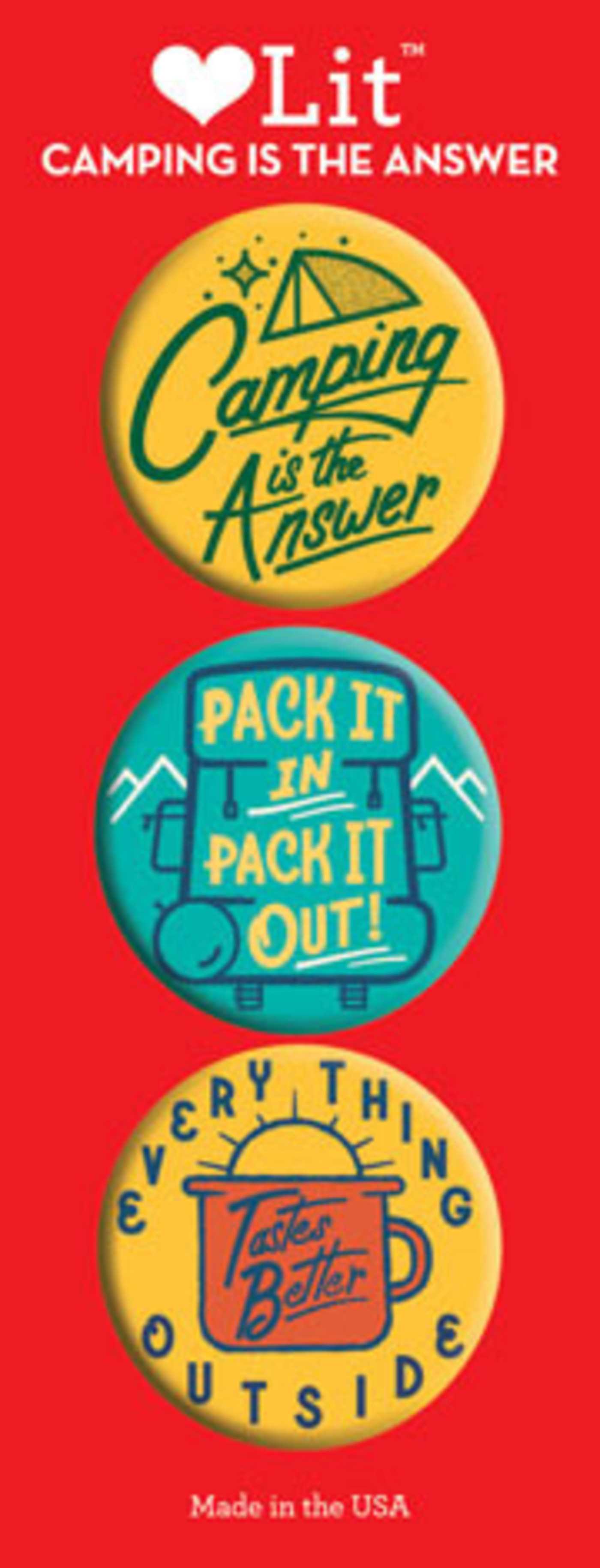 Camping Is the Answer 3-Button Assortment