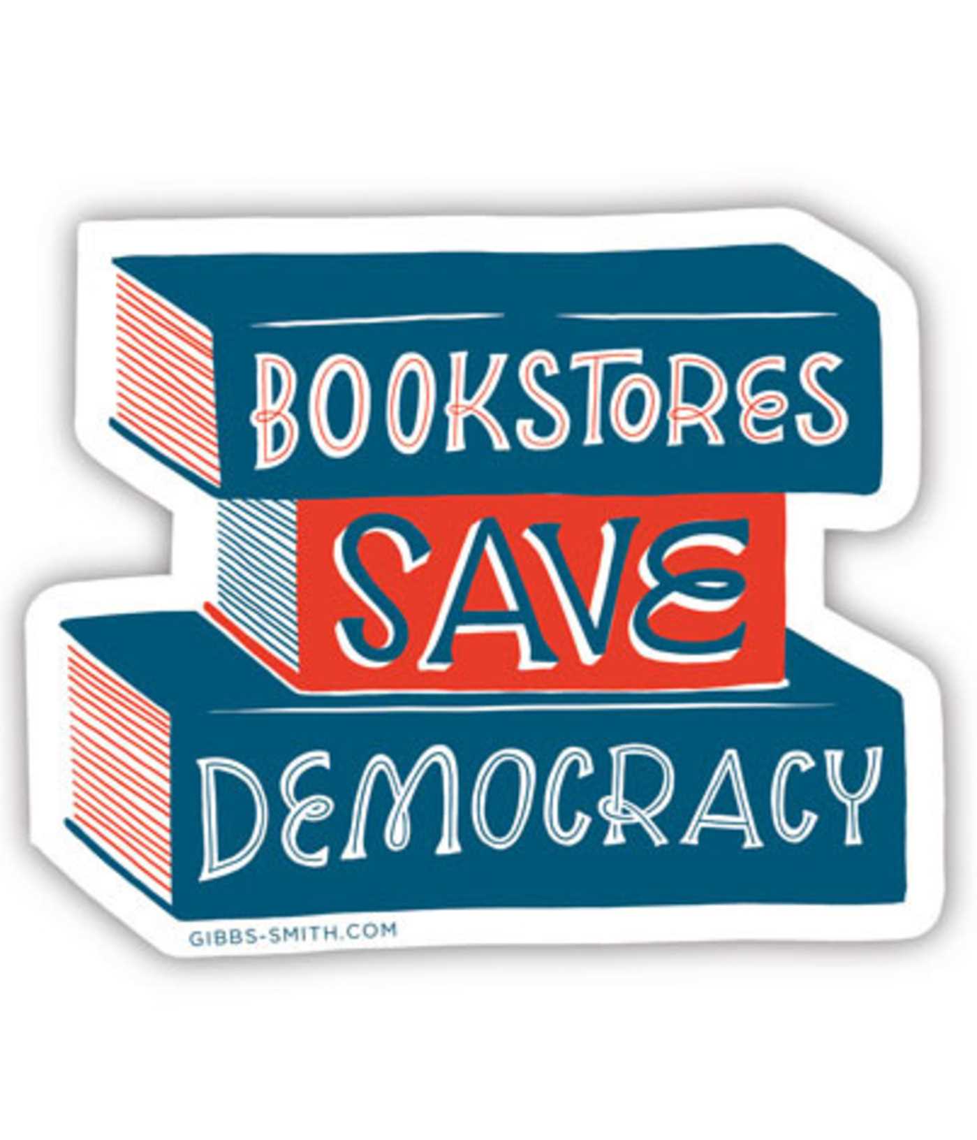 Bookstores Save Democracy Sticker (Pack of 6)