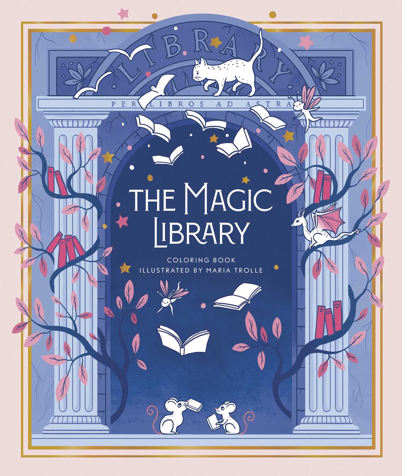 Magic Library: Hardcover adult coloring book featuring thick, high-quality paper