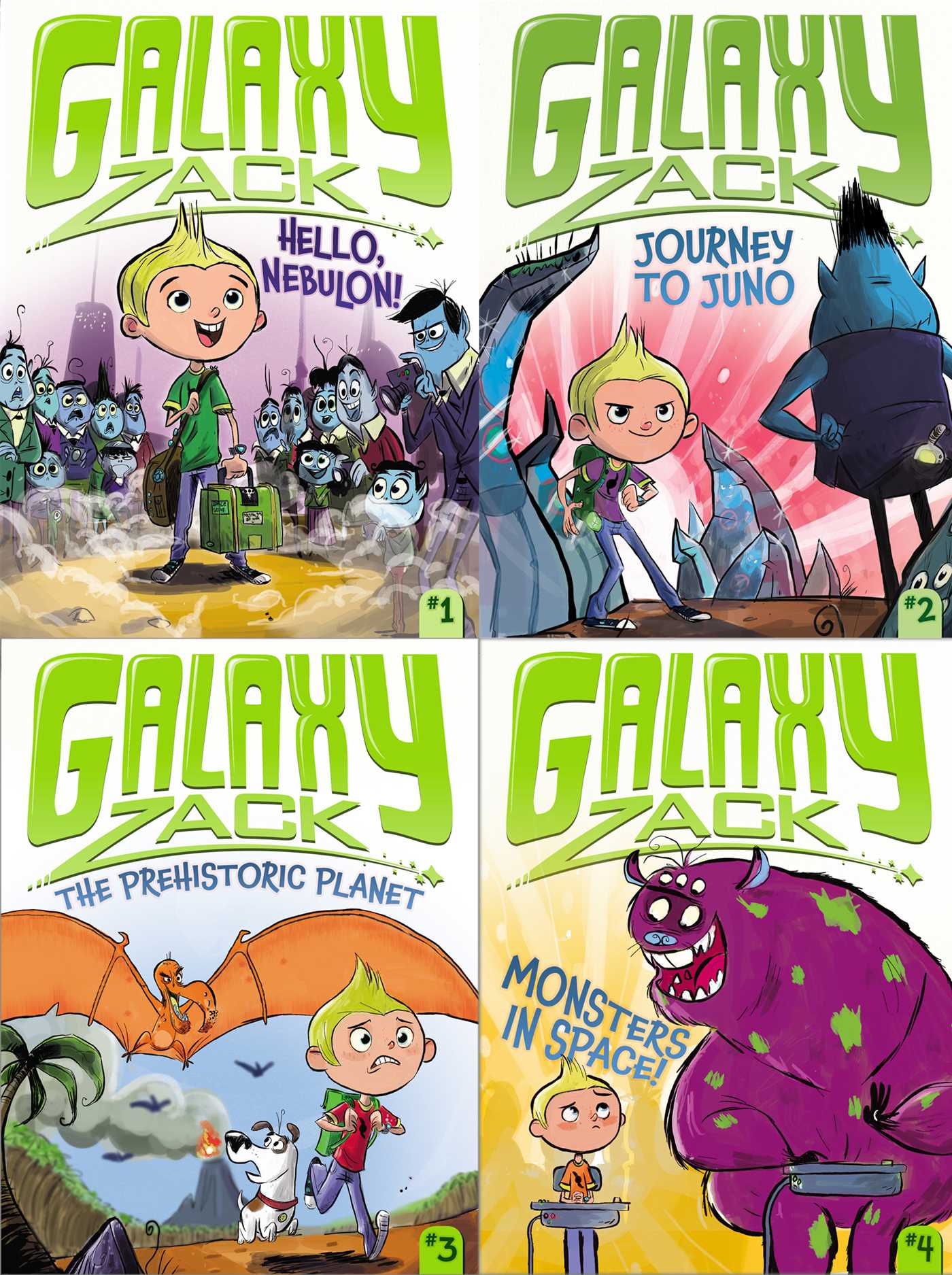 Galaxy Zack Collected Set: A Stellar Four-Book Collection: Hello, Nebulon!; Journey to Juno; The Prehistoric Planet; Monsters in Space!
