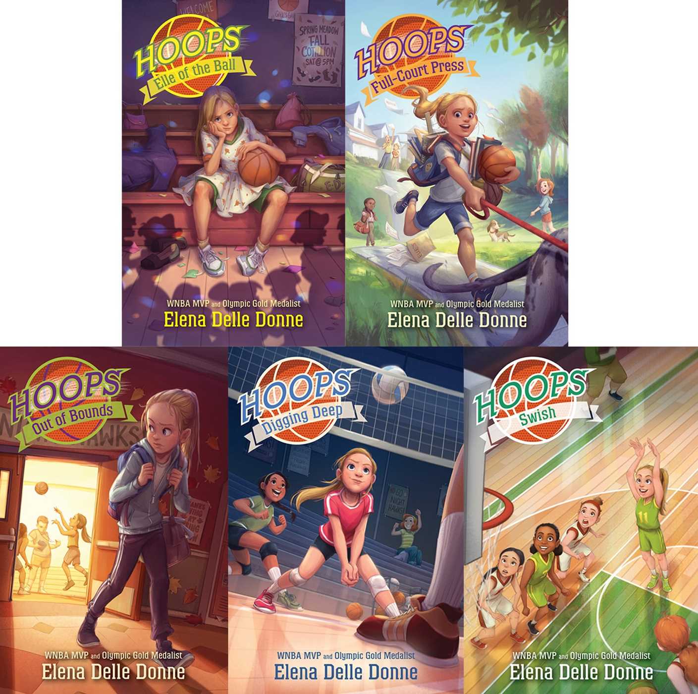 Hoops Paperback Collected Set: Elle of the Ball; Full-Court Press; Out of Bounds; Digging Deep; Swish
