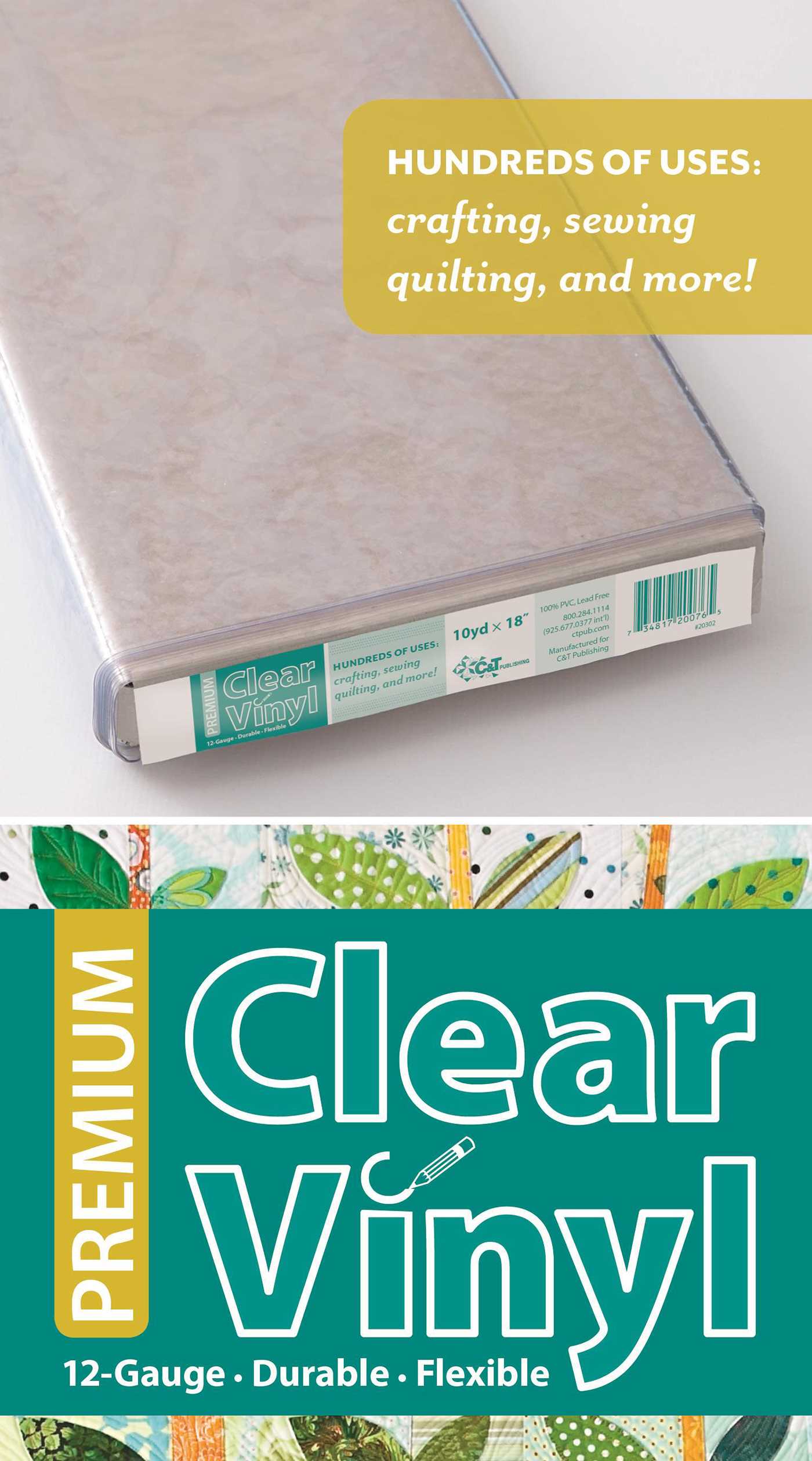 Premium Clear Vinyl Bolt, 18"" x 10 yards