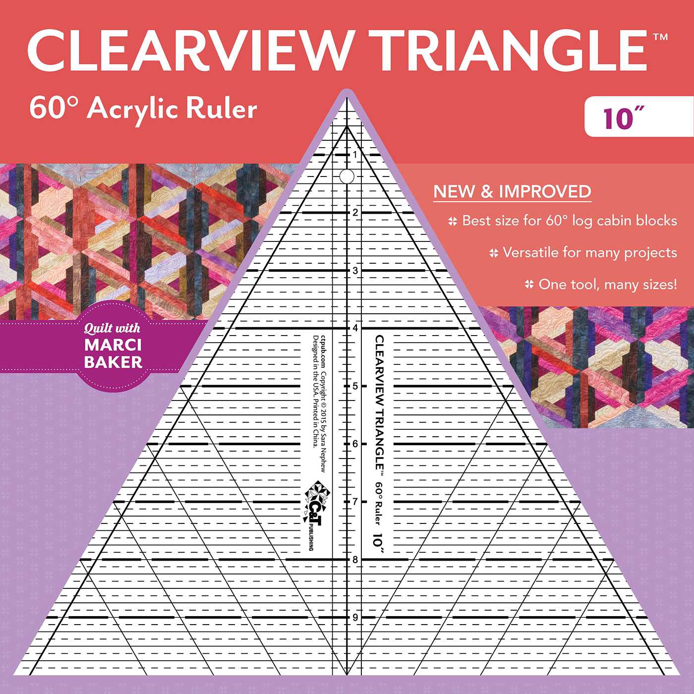 Clearview Triangle 60 Degree Acrylic Ruler 10"