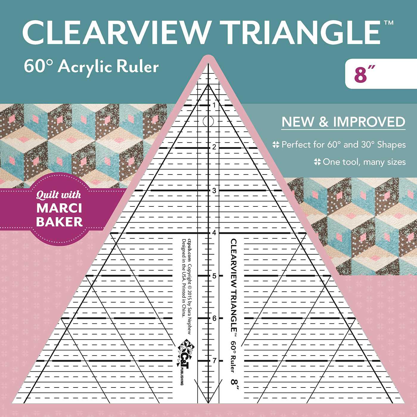 Clearview Triangle 60 Degree Acrylic Ruler 8"