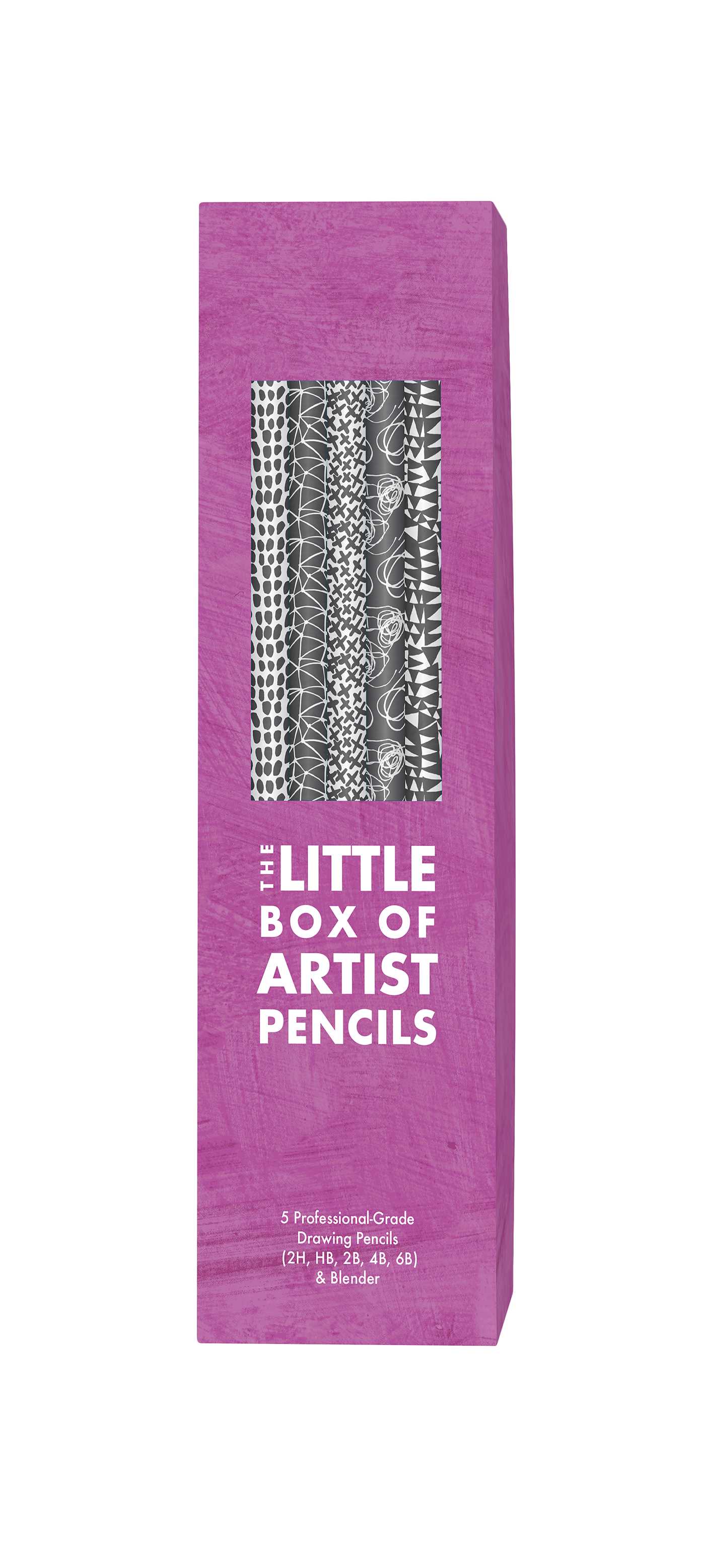 Little Box of Artist Pencils: 5 Professional-Grade Drawing Pencils (2H, HB, 2B, 4B, 6B) & Blender
