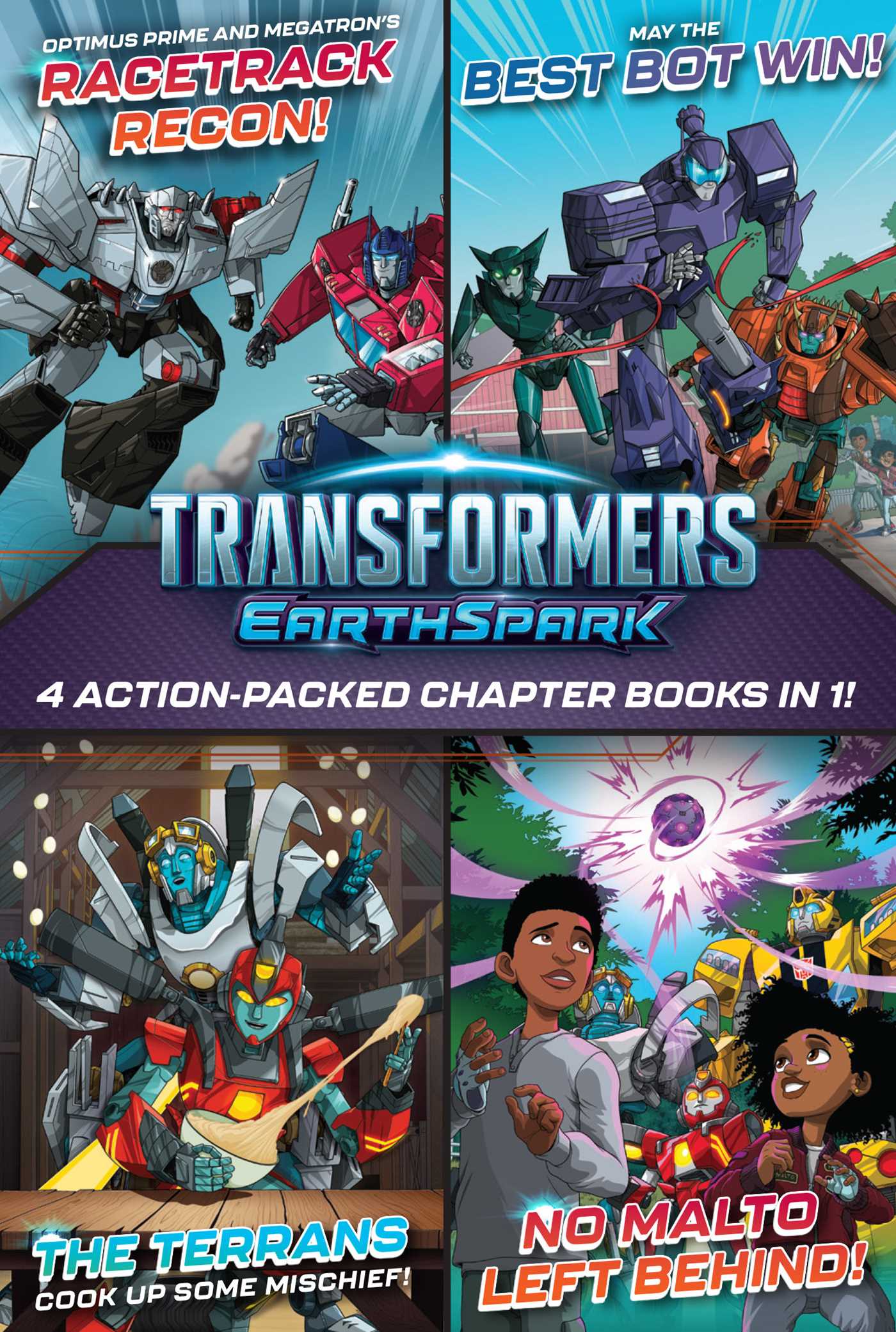 Transformers EarthSpark 4 Action-Packed Chapter Books in 1!