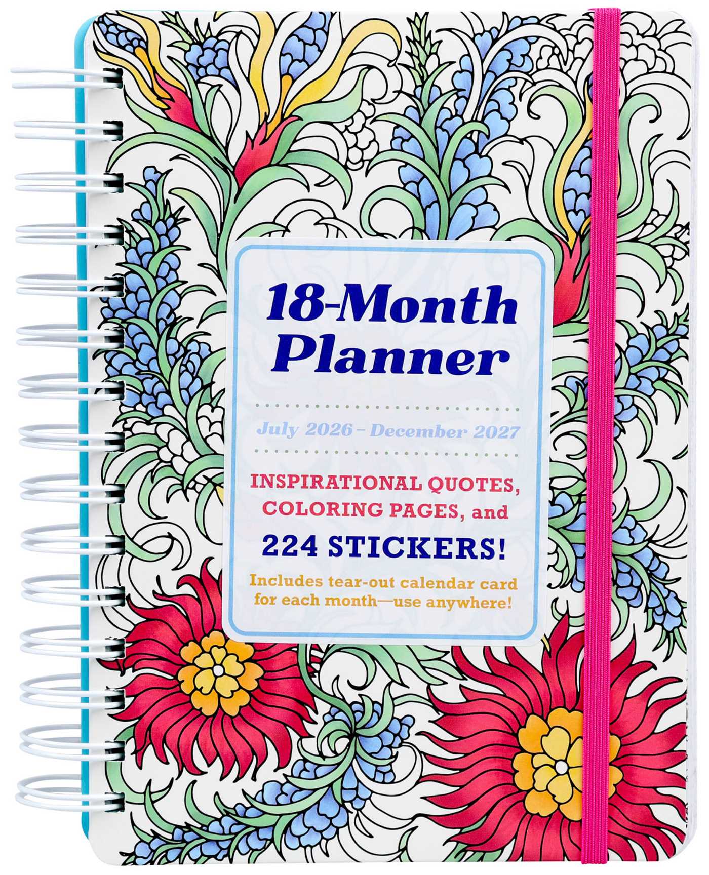 18-Month Coloring Planner: July 2026-December 2027