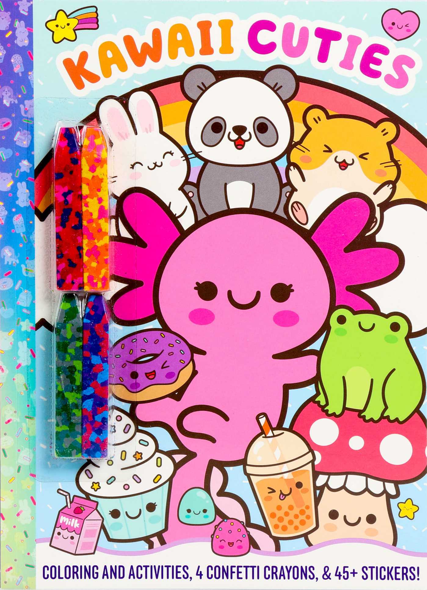 Kawaii Cuties: Coloring Book with Confetti Crayons and Stickers