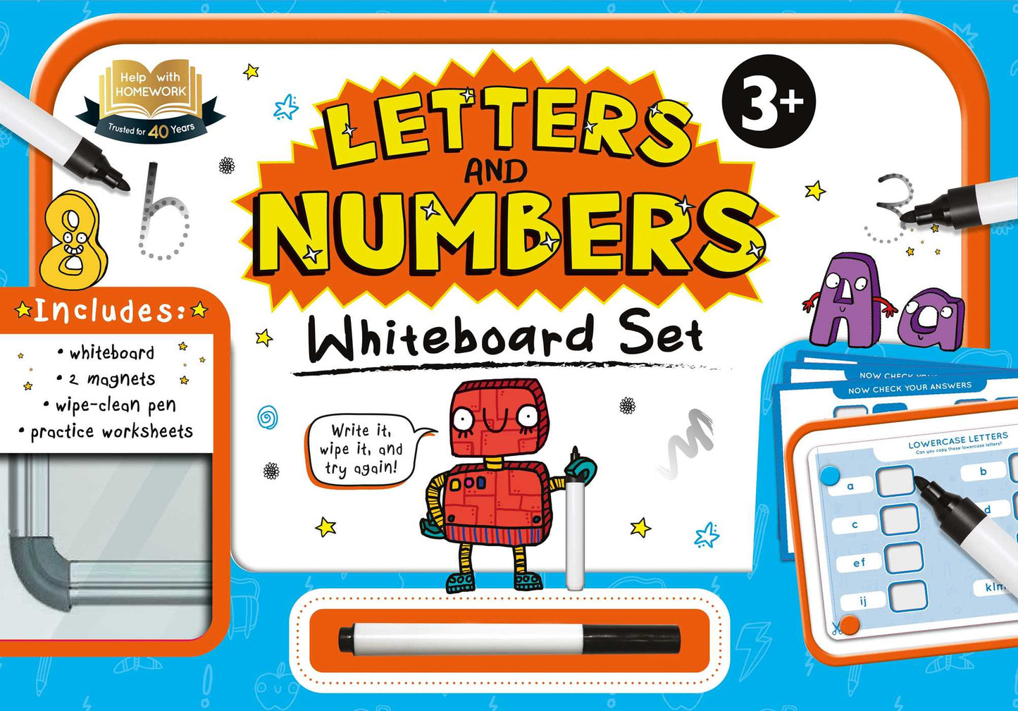 Help with Homework: Letters & Numbers Whiteboard Set