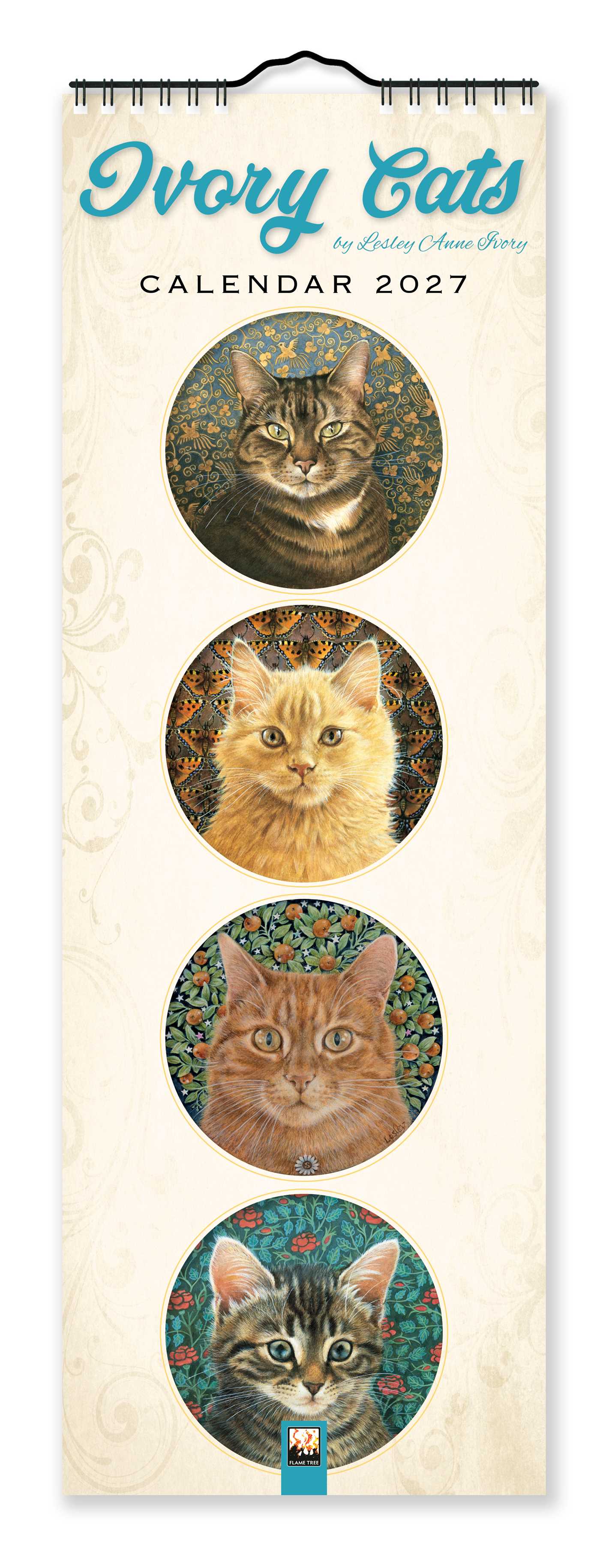 Ivory Cats Slim Calendar 2027 (Art Calendar)