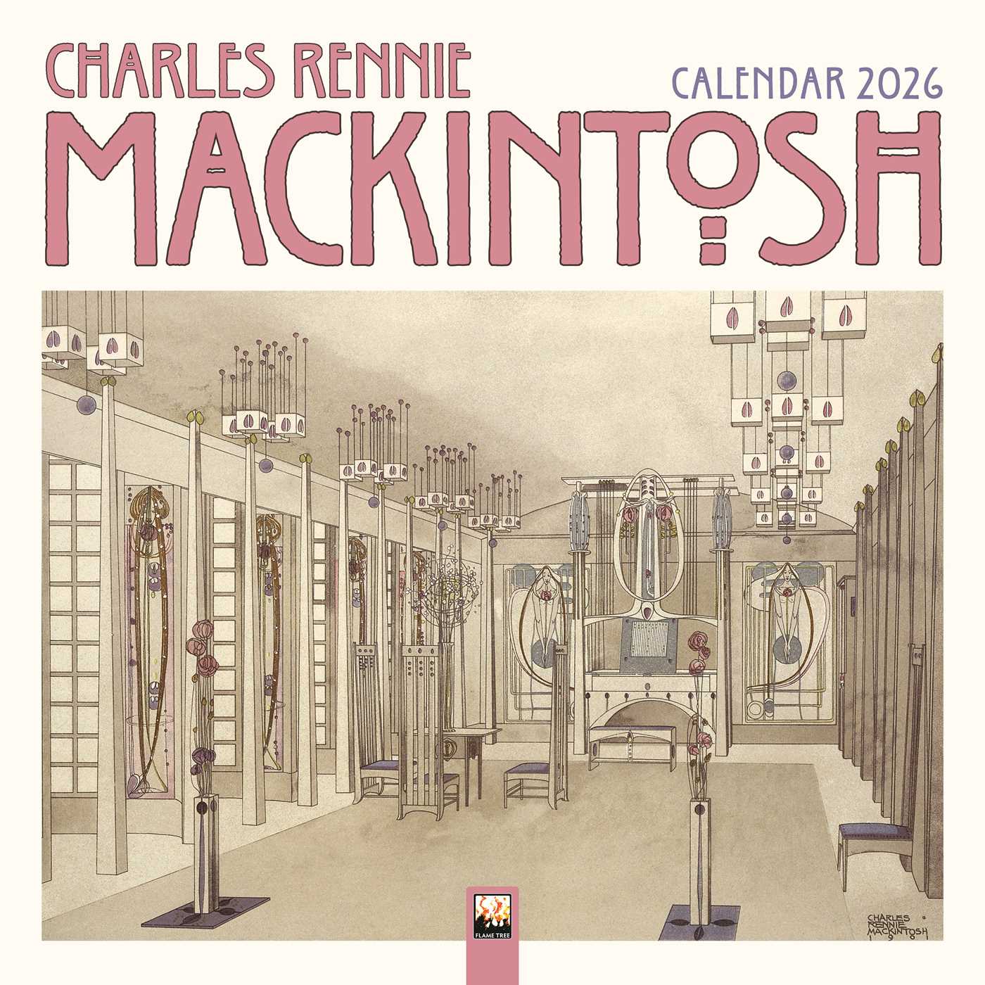 Charles Rennie Mackintosh Wall Calendar 2026 (Art Calendar)
