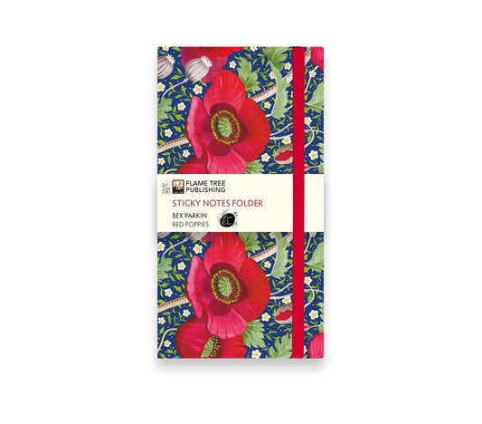 Bex Parkin: Red Poppies Flame Tree Sticky Notes Folder