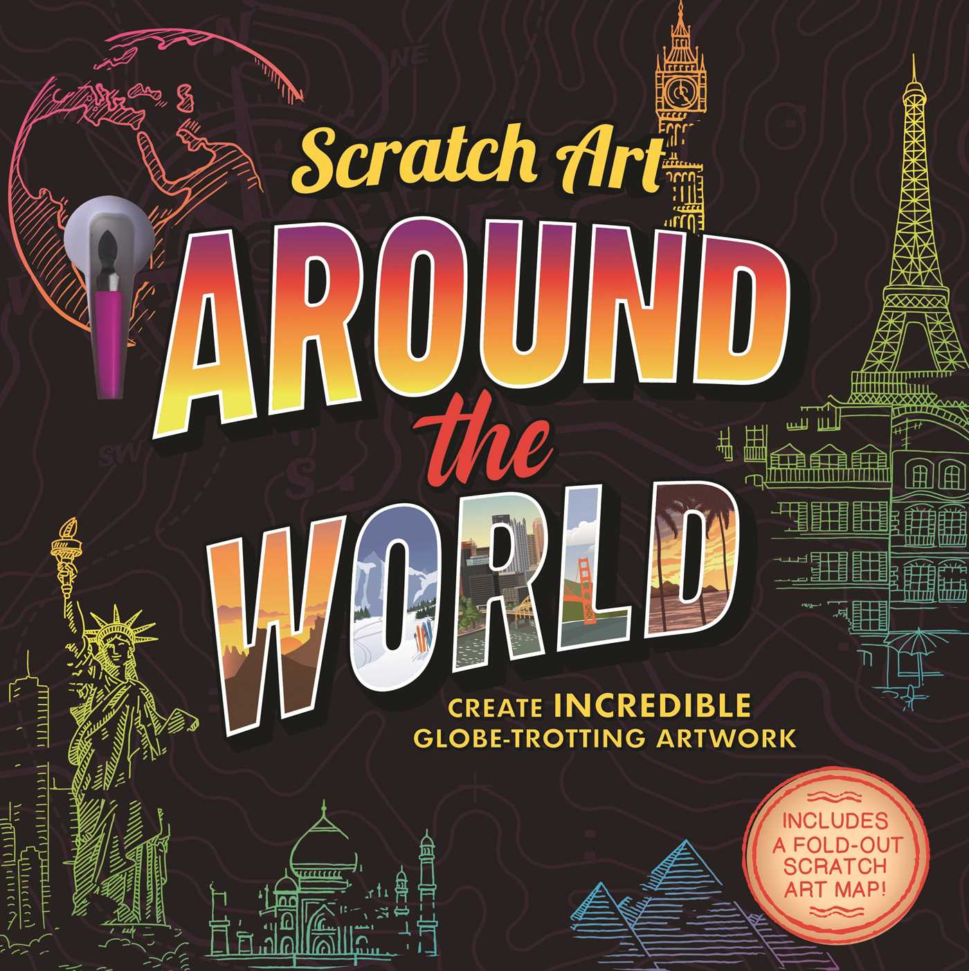 Scratch Art: Around The World-Adult Scratch Art Activity Book