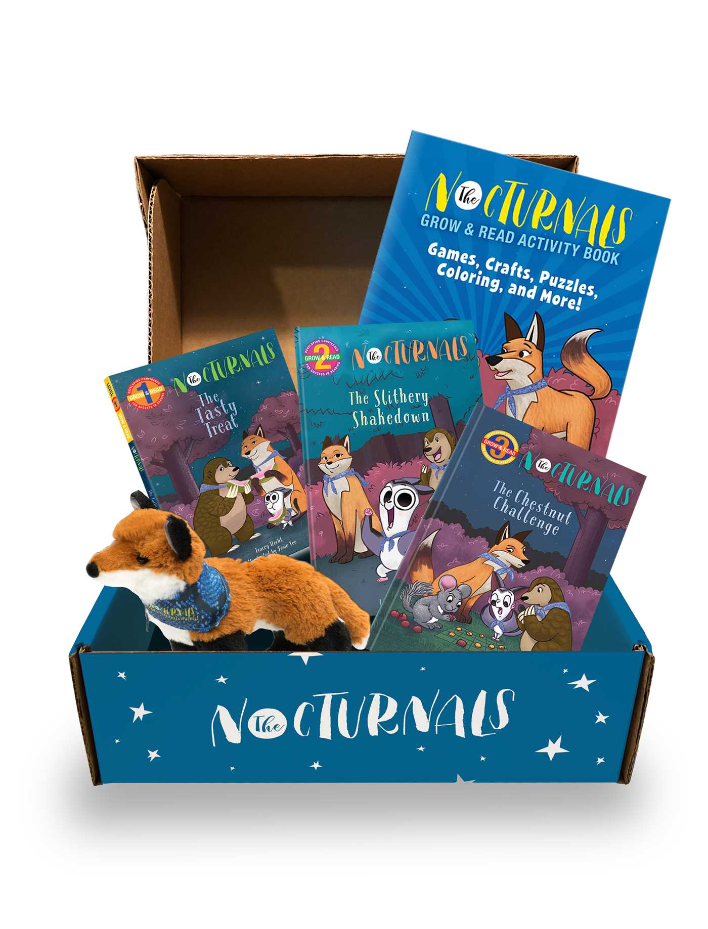 Nocturnals Grow & Read Activity Box: Early Readers, Plush Toy, and Activity Book - Level 1–3