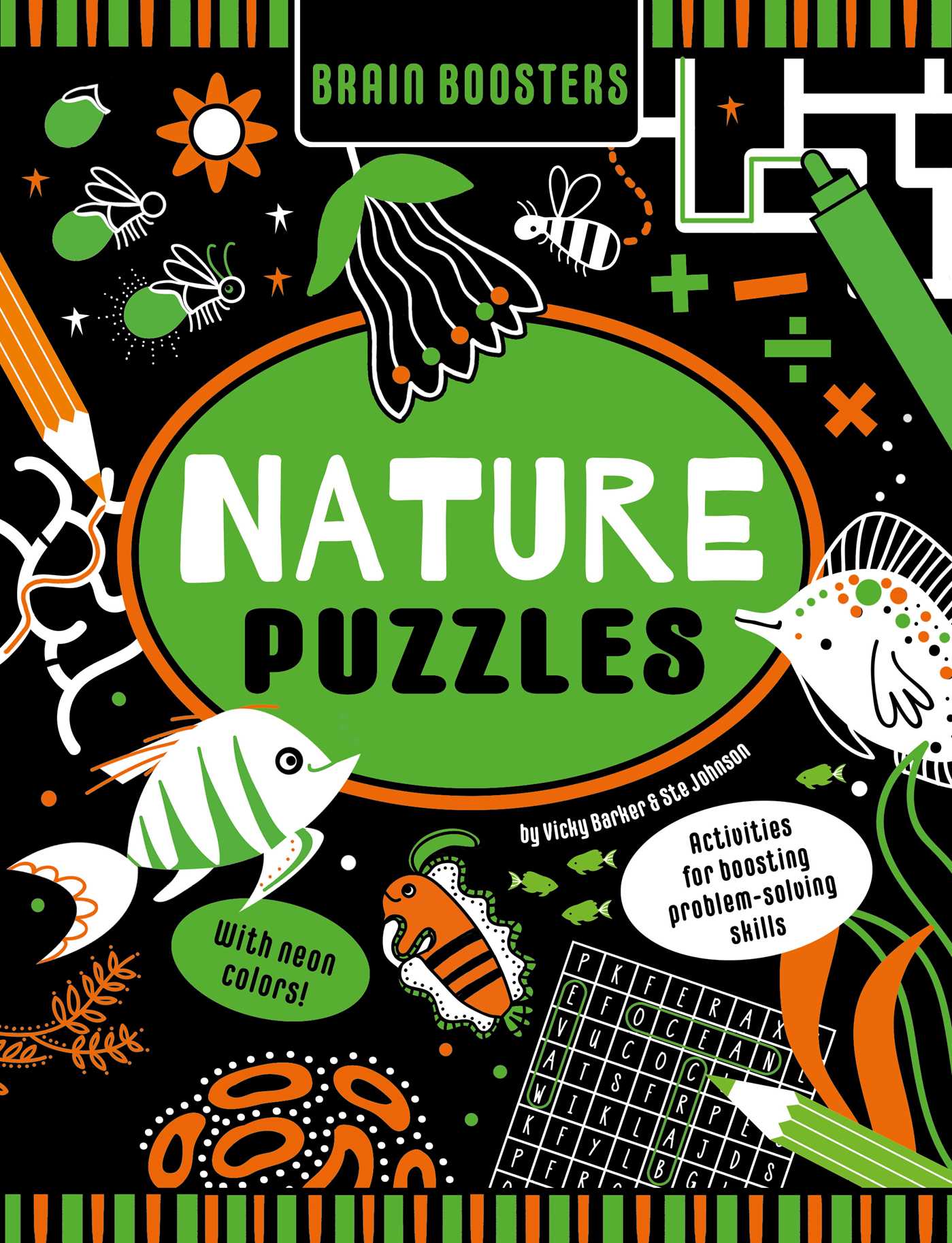 Brain Boosters Nature Puzzles (with neon colors) Learning Activity Book for Kids
