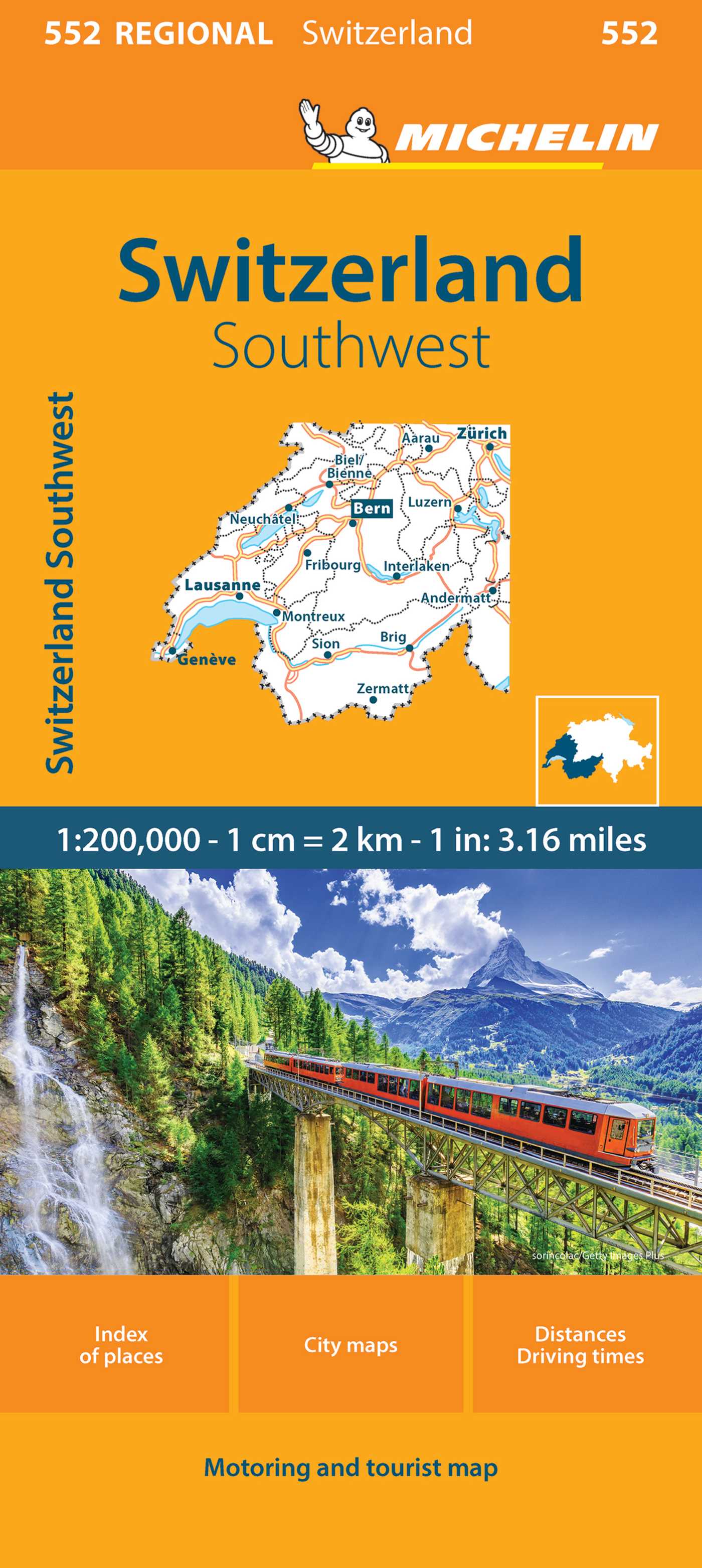 Michelin Switzerland: Southwest Map 552