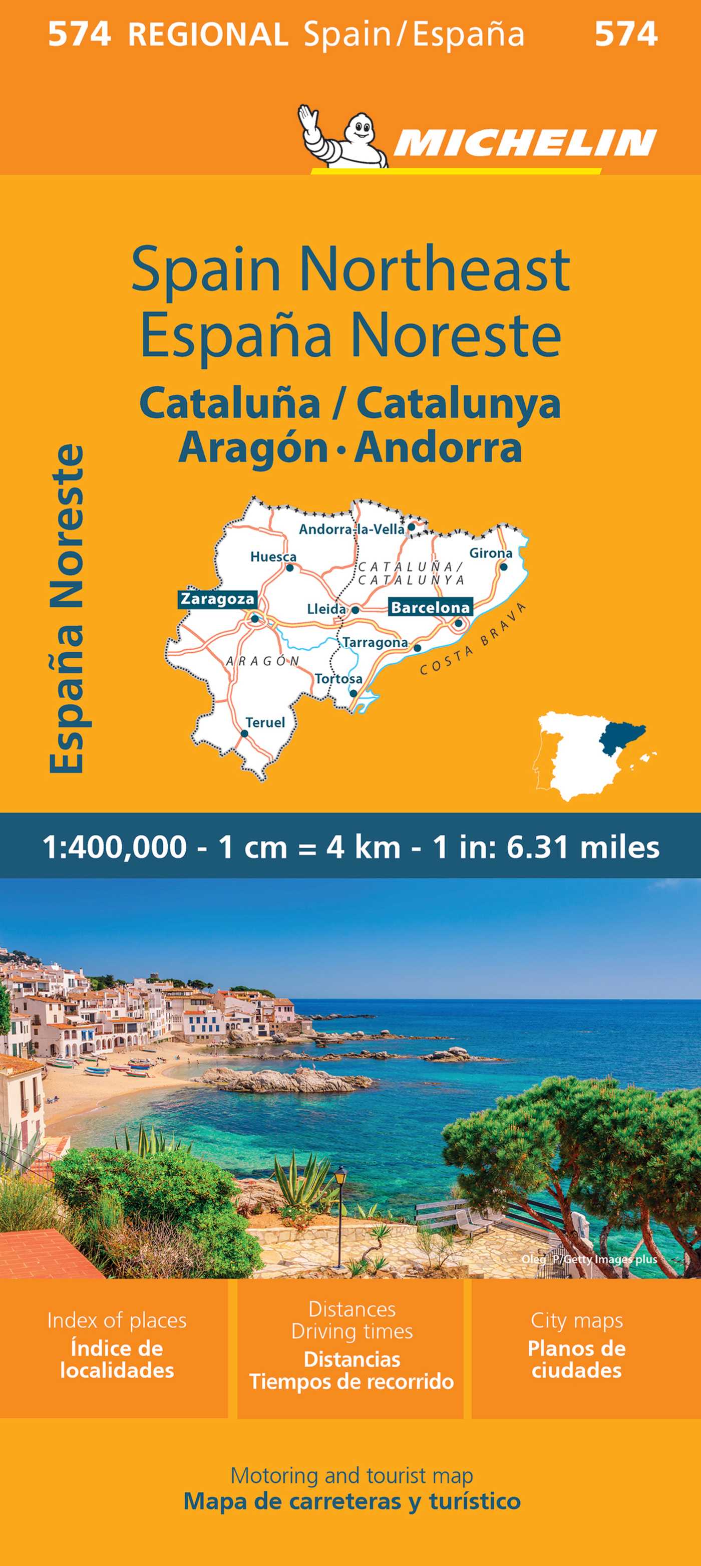 Michelin Spain: Northeast Catalonia, Aragon, Andorra, Map 574