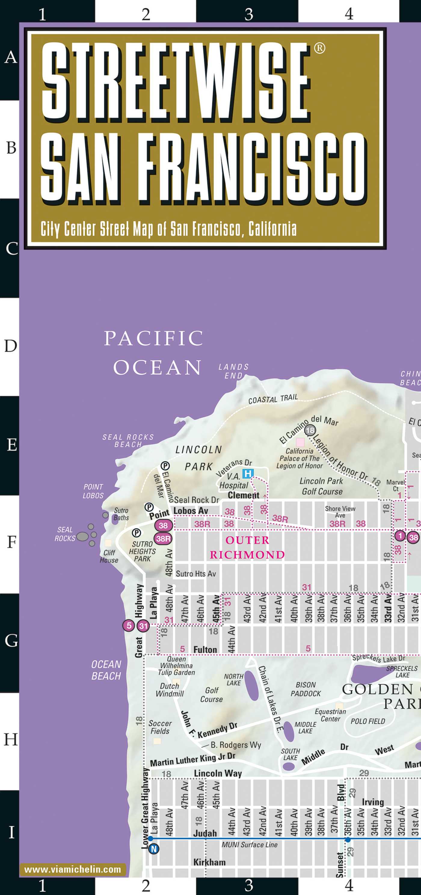 Streetwise San Francisco Map - Laminated City Center Street Map of San Francisco, California