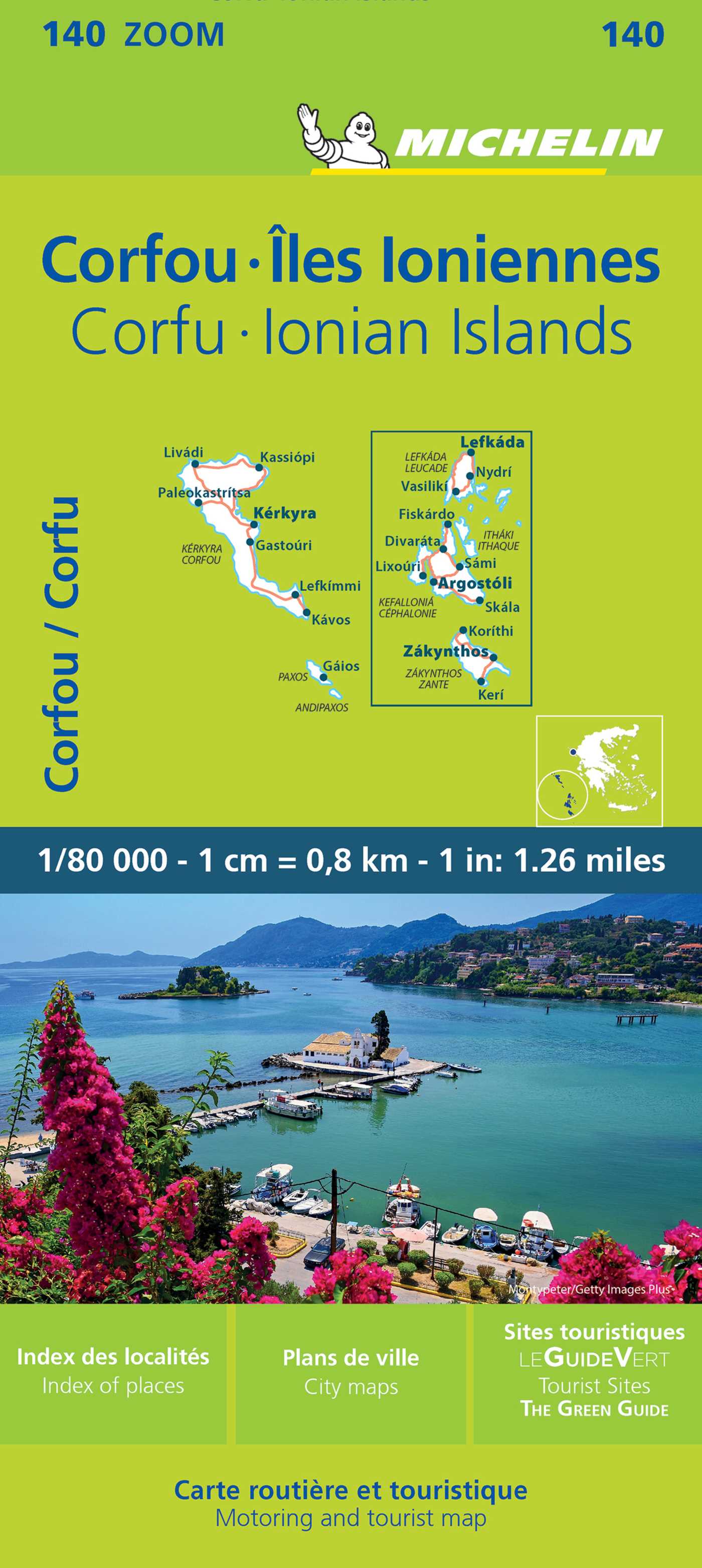 Michelin ZOOM Corfu and the Ionian Islands Map 140