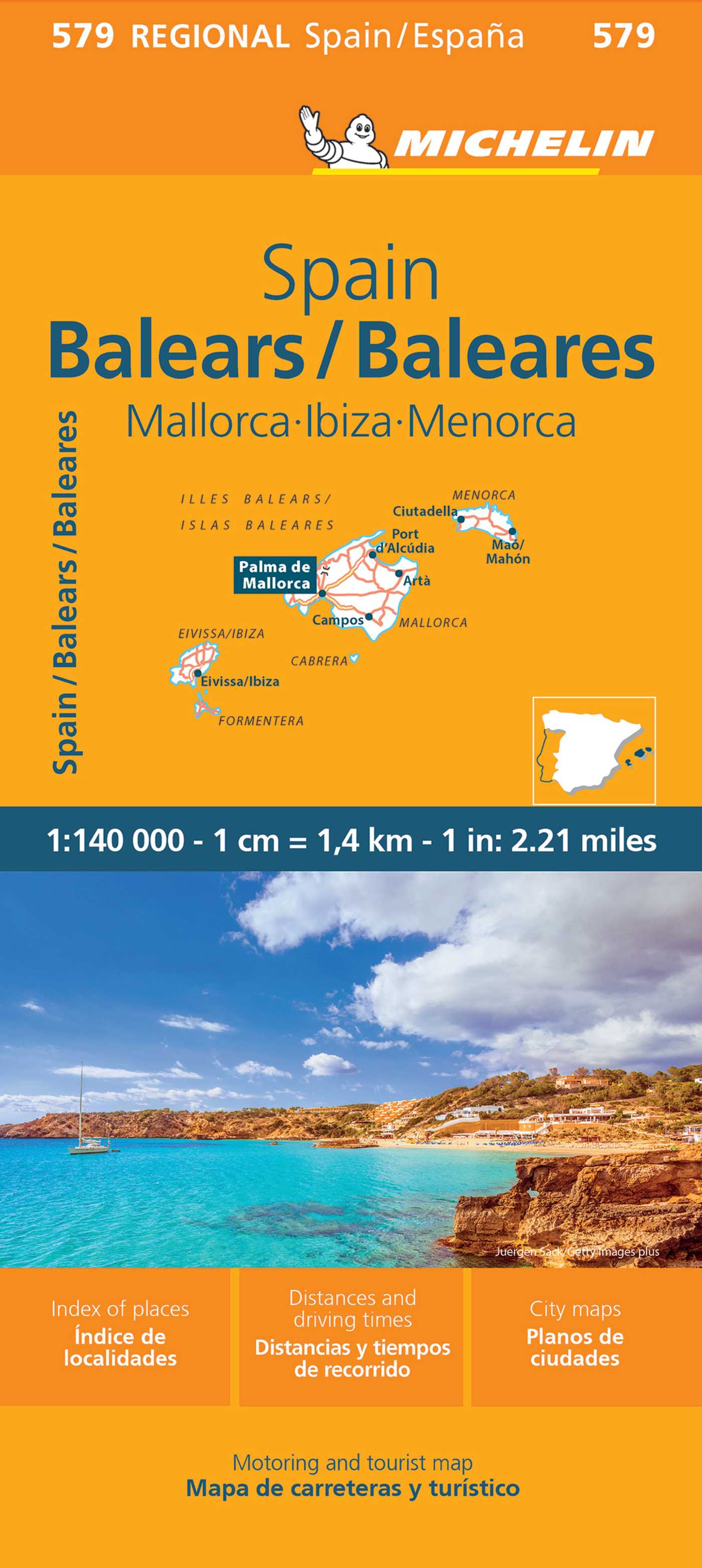 Michelin Spain: Balearic Islands Map 579