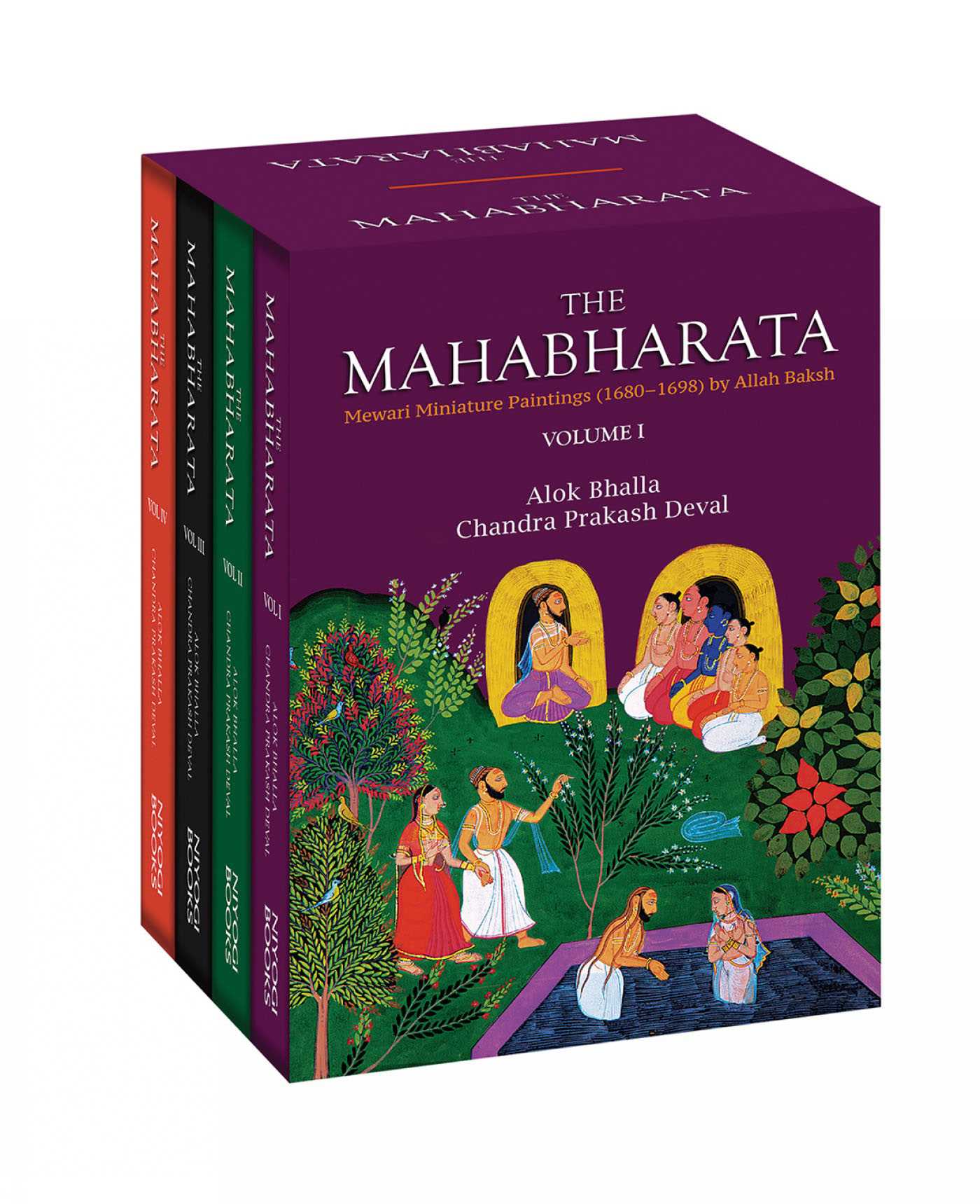 Mahabharata: Mewari Miniature Paintings (1680–1698) by Allah Baksh Volumes I-IV